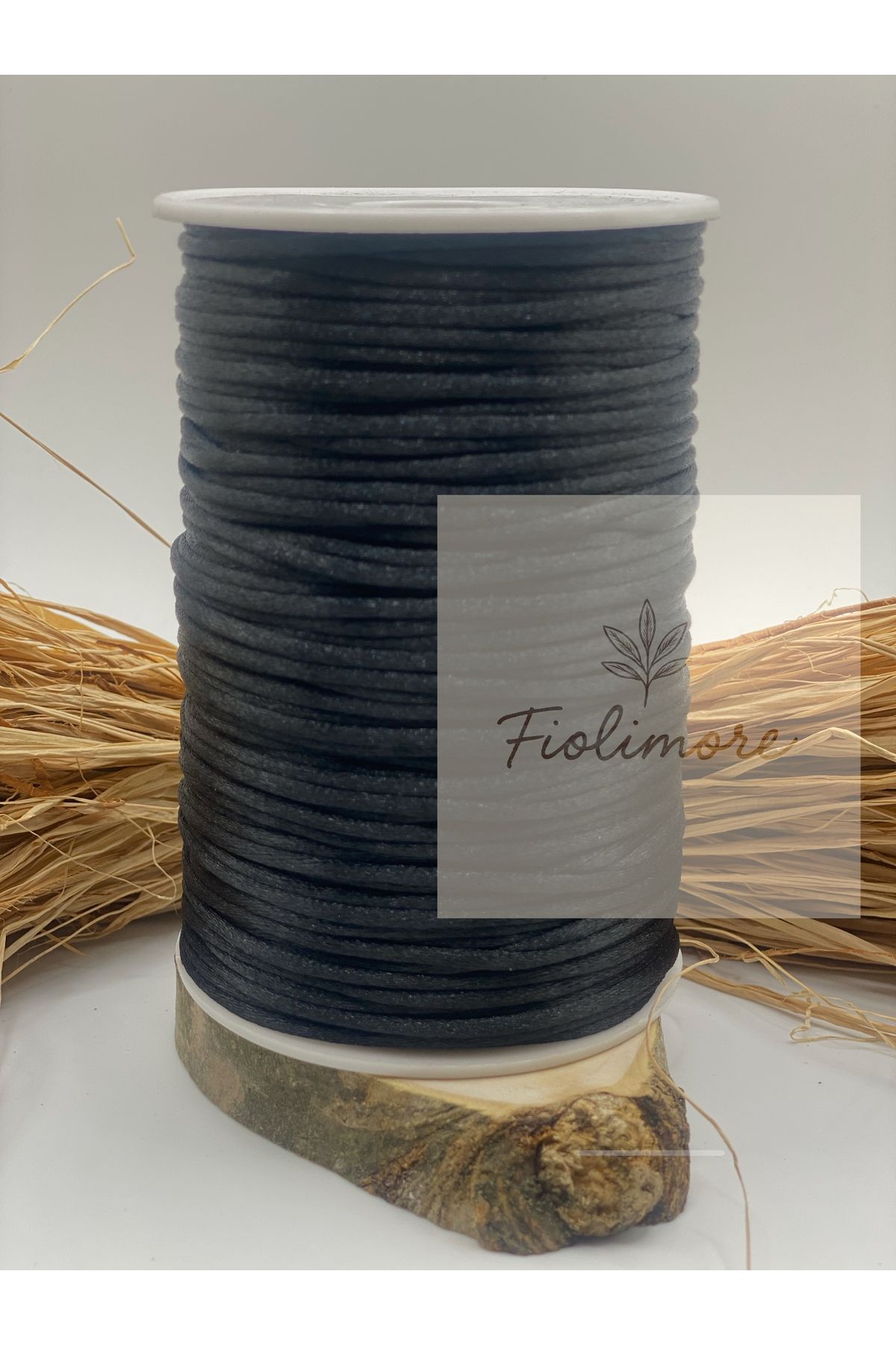 Fiolimore Floş İp Siyah (Sıçan Kuyruğu) 2 mm 10 Metre Takı Bileklik İpi