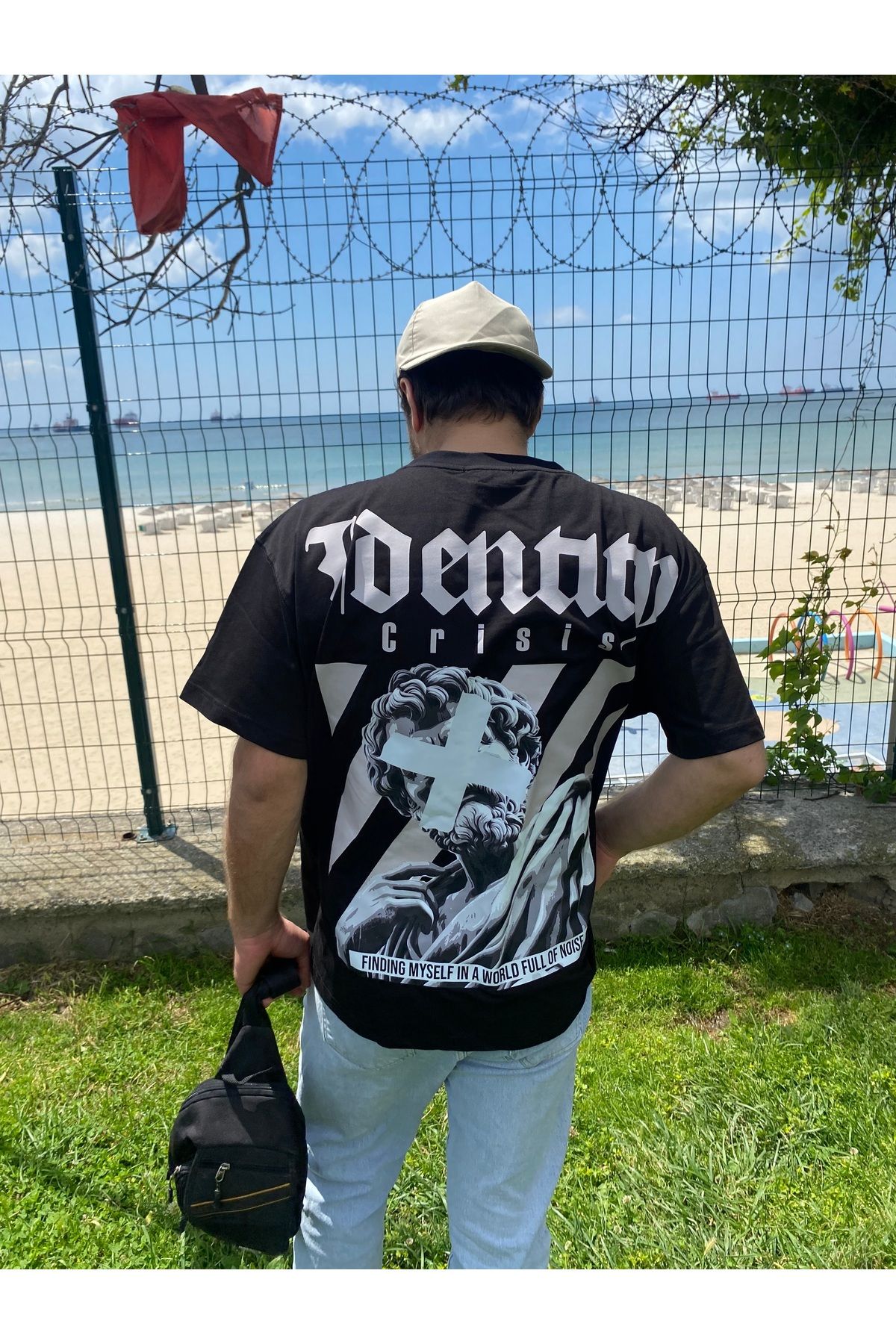 525 Oversize Unisex Tişört  Pamuklu Baskılı