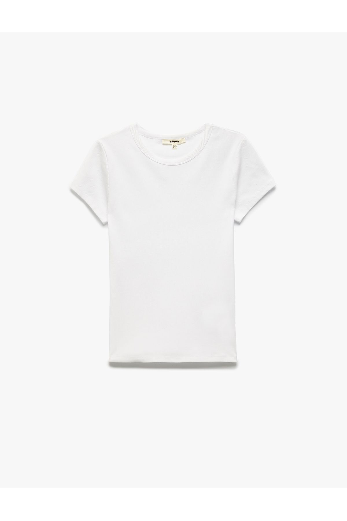 Koton Slim Fit Pamuklu Kısa Kollu Bisiklet Yaka Kadın Basic Tişört