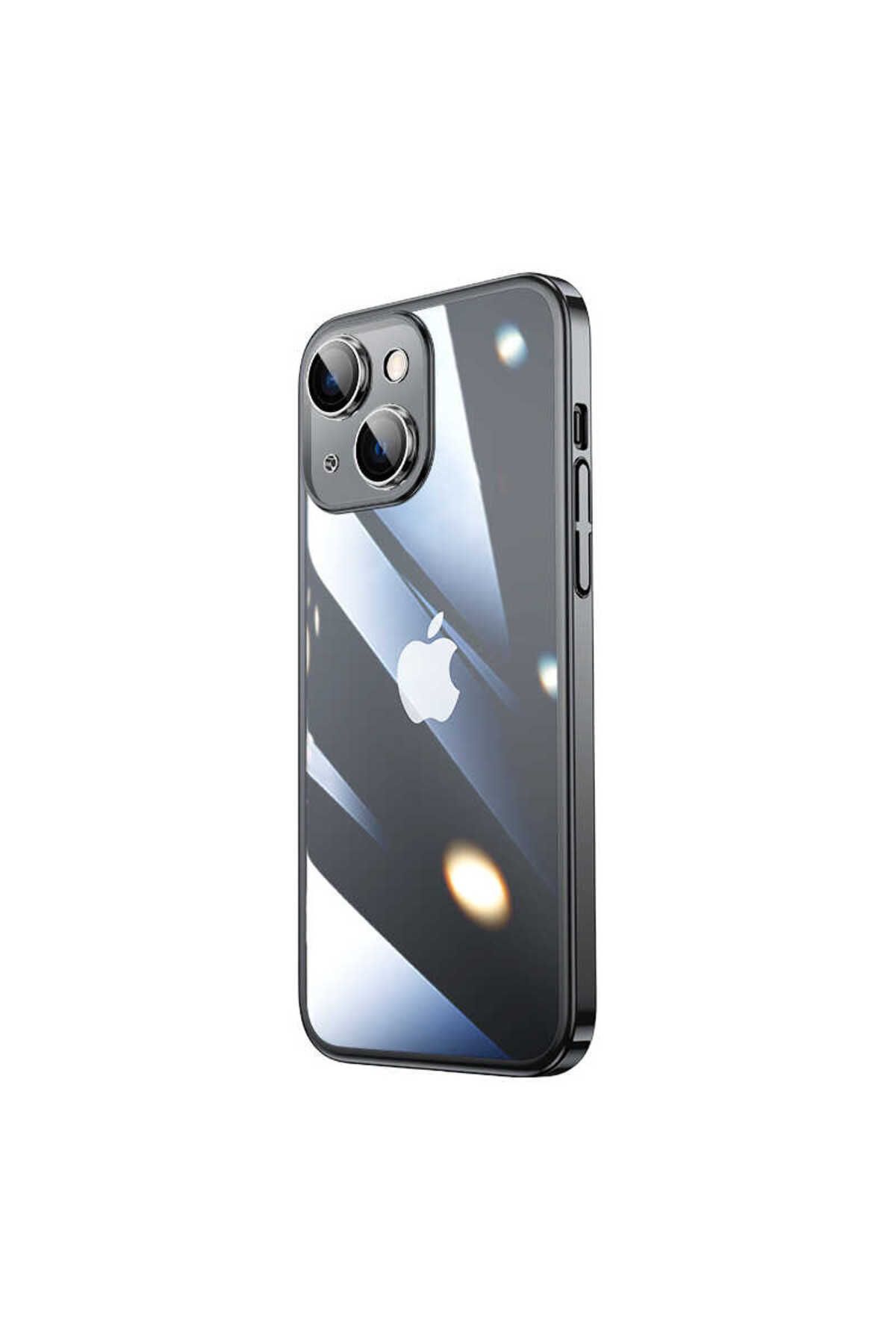 halkhouse İphone 14 Kılıf Sert PC Renkli Çerçeveli Şık Riksos Kapak