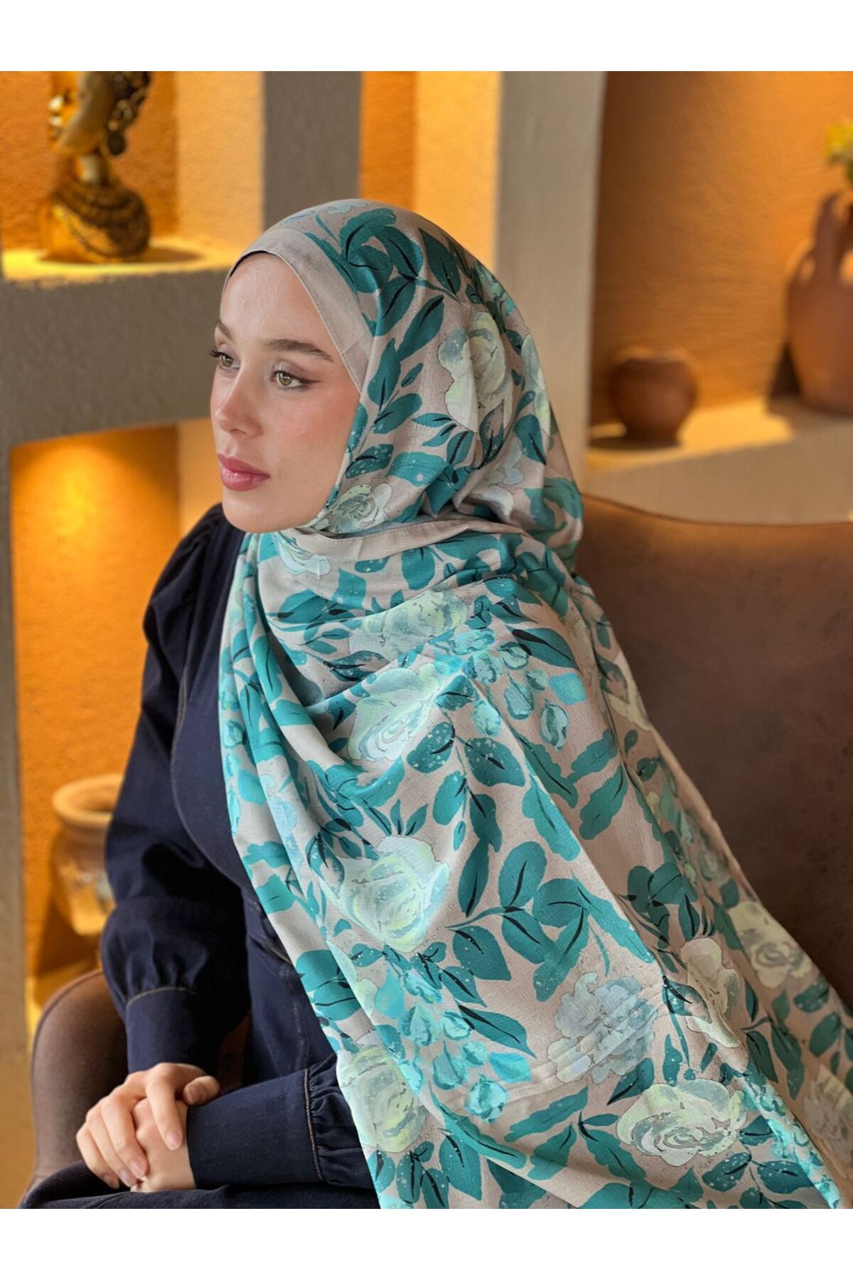 Modakaşmir Verd Desen Lina Şal
