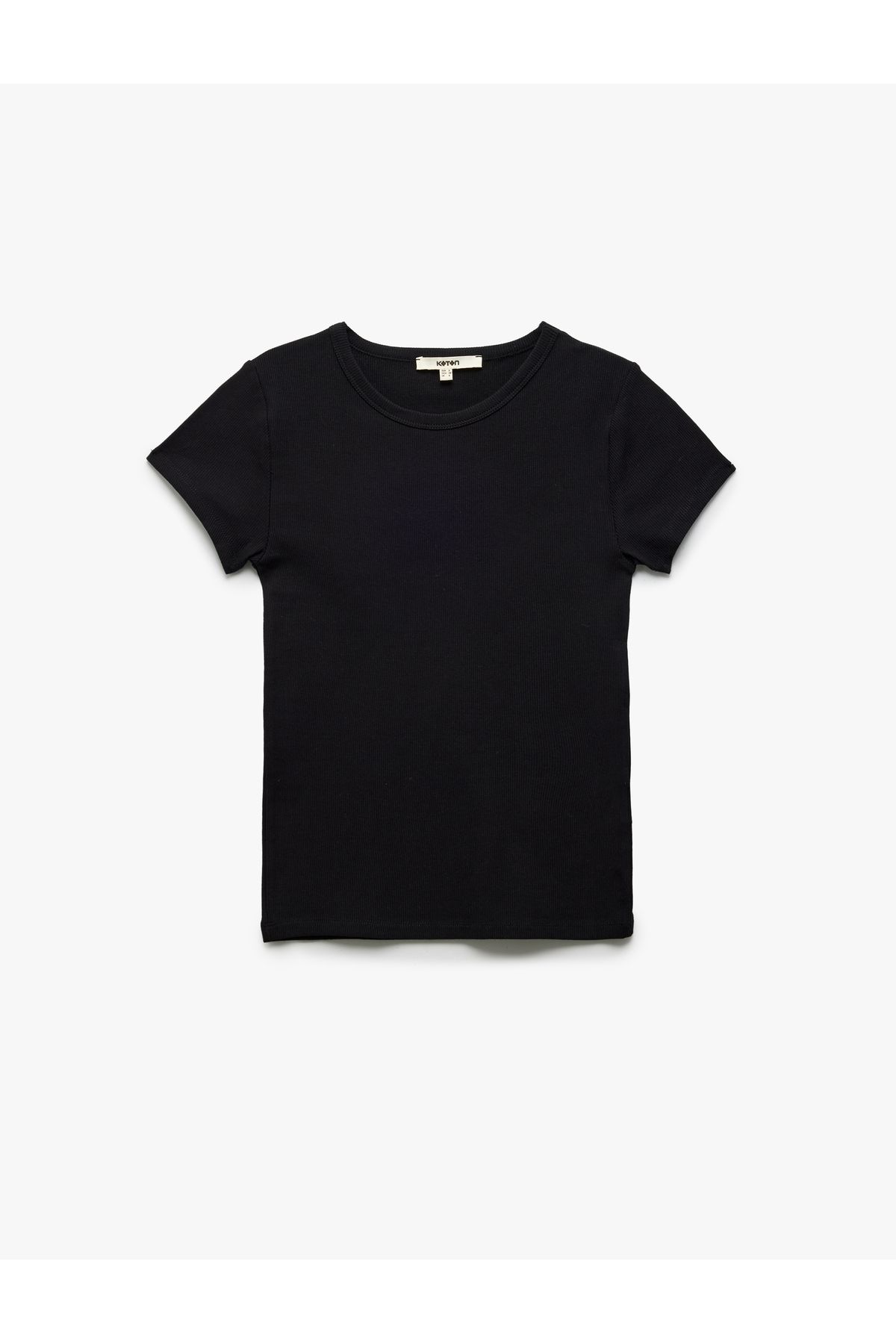 Koton Slim Fit Pamuklu Kısa Kollu Bisiklet Yaka Kadın Basic Tişört