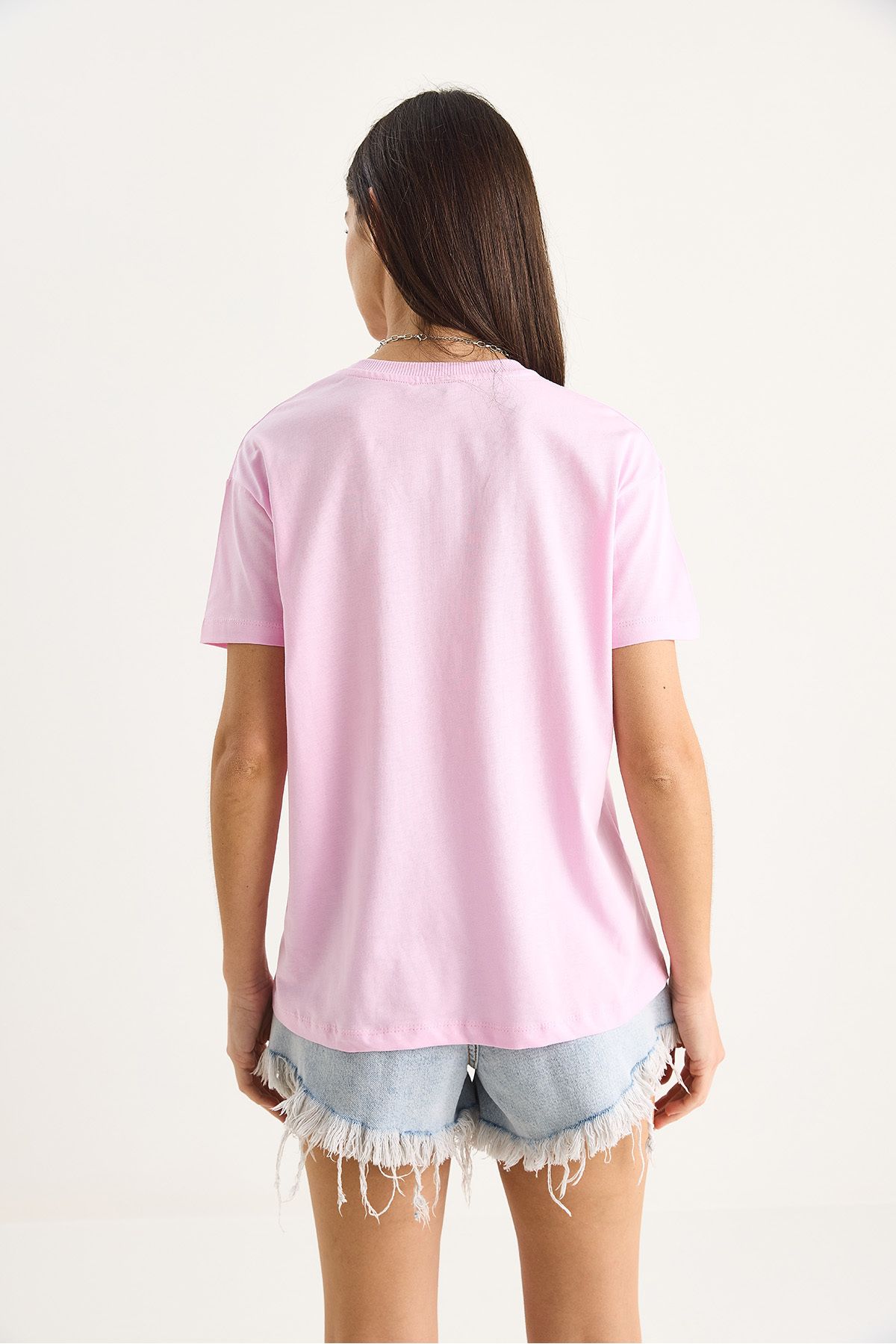 Bianco Lucci-Women's Teddy Ribbon Detailed Stone T-Shirt 60602035 6