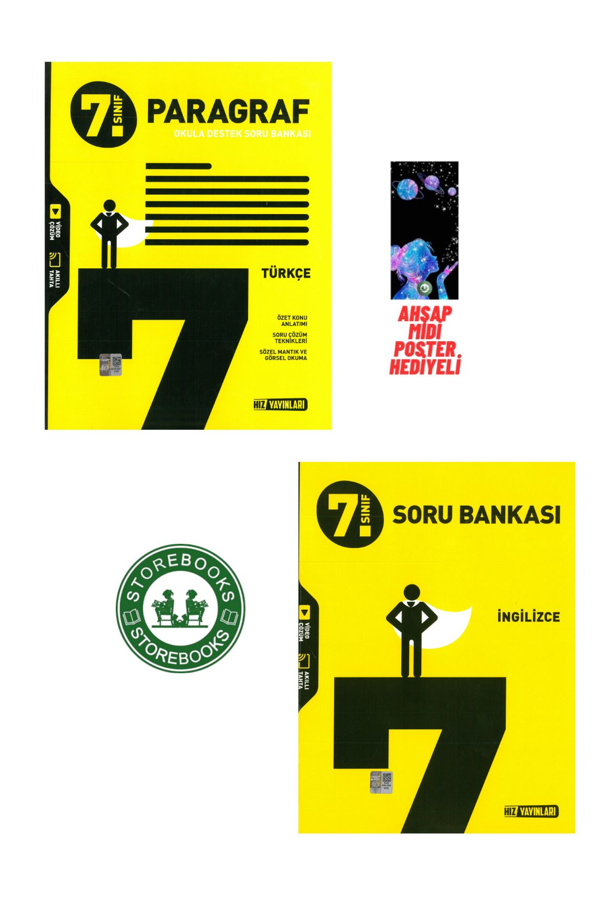Hız Yayınları 7.Sınıf Hız Yayınları Paragraf + İngilizce Soru Bankası Poster Hediyeli