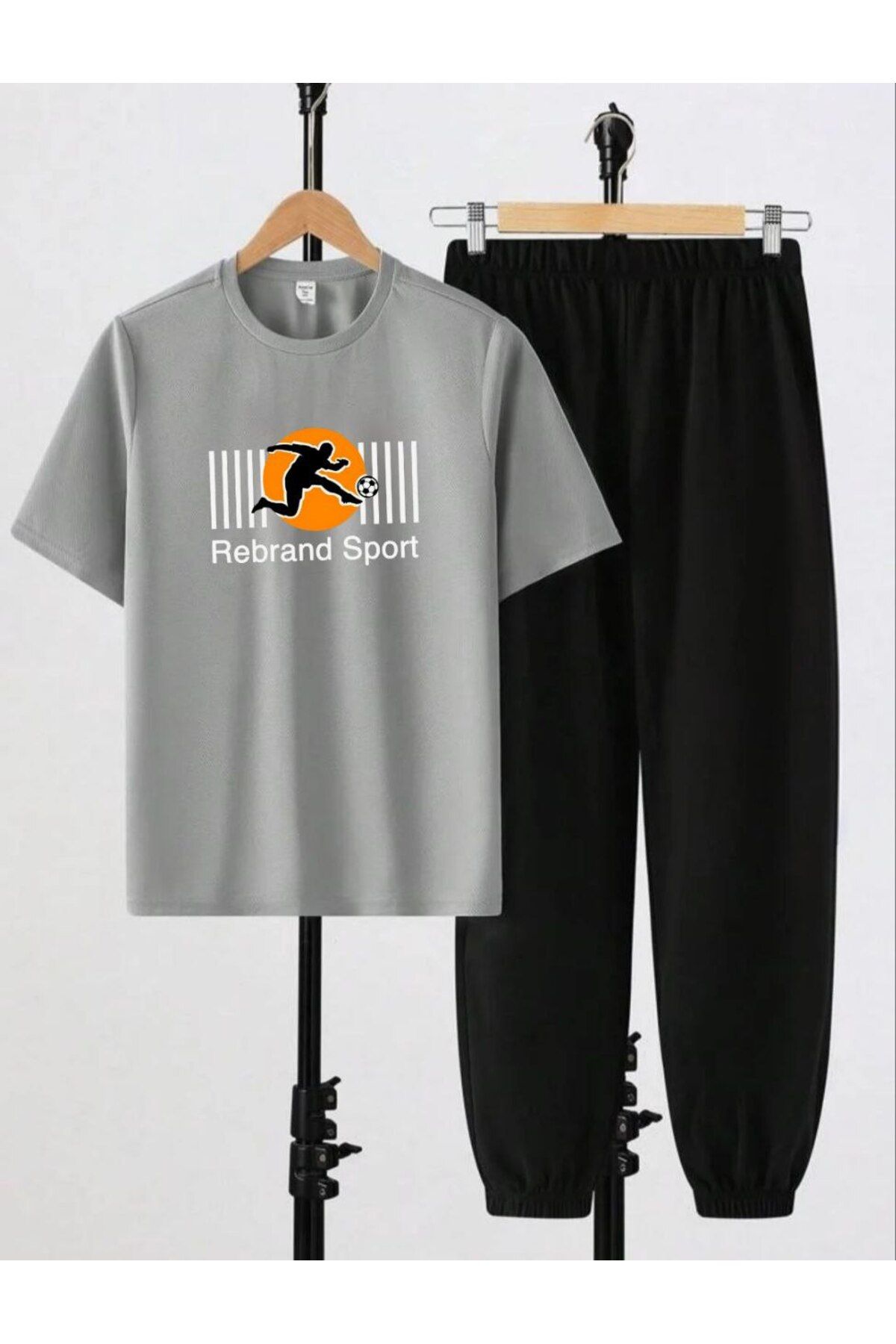 REBRAND Oversize T-shirt Uzun Pantolonlu Takımı Spor - Baskılı