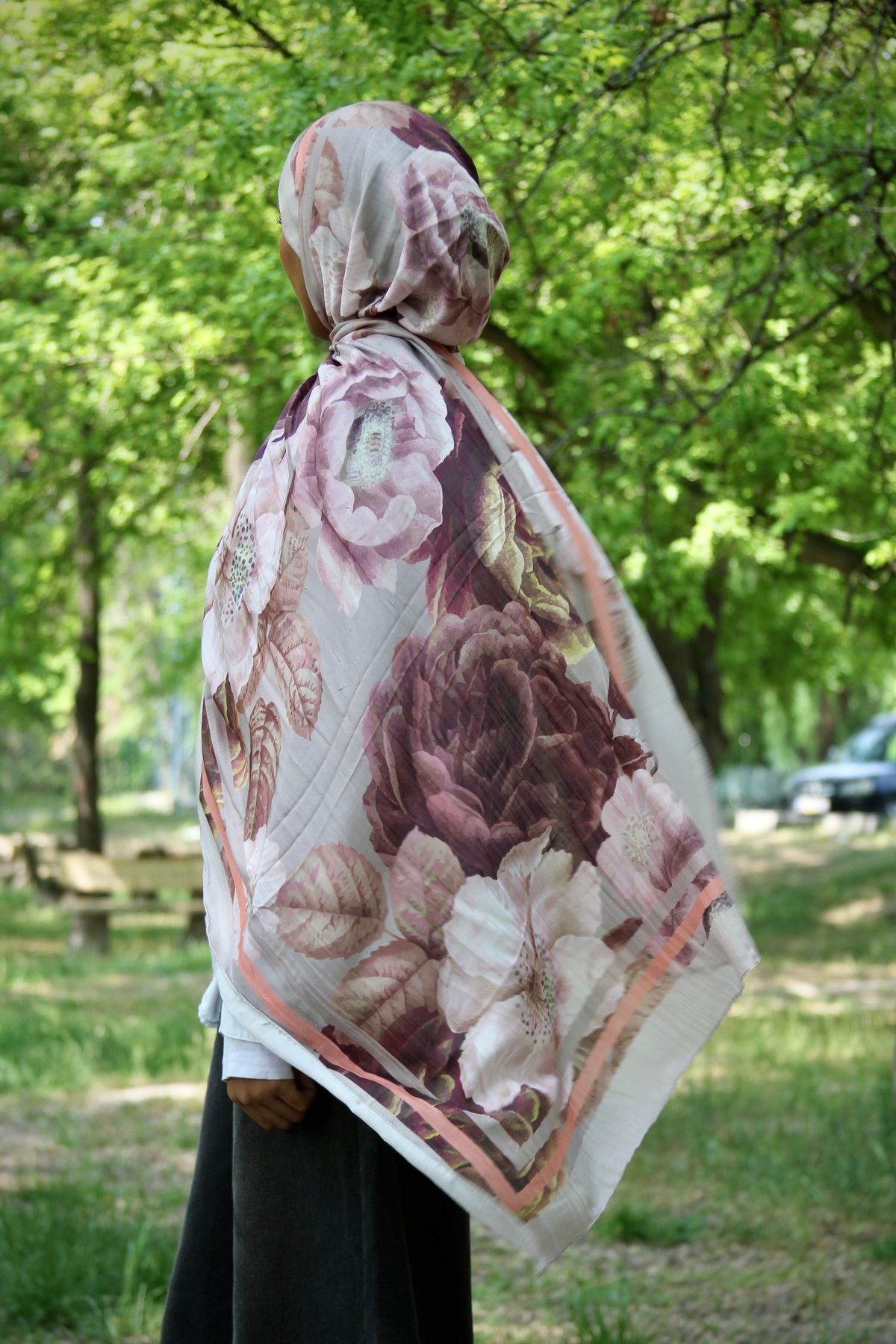 SARA SCARFS GÜL DESEN BAMBU ŞAL