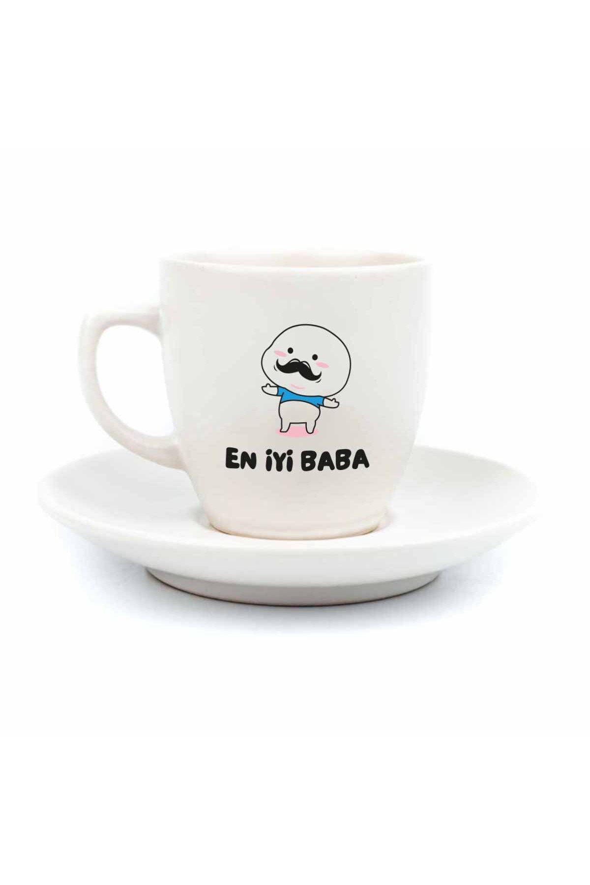 PALTO TASARIM En İyi Baba Krem Türk Kahvesi Fincanı - Babalar Günü Hediyesi Türk Kahvesi Fincanı