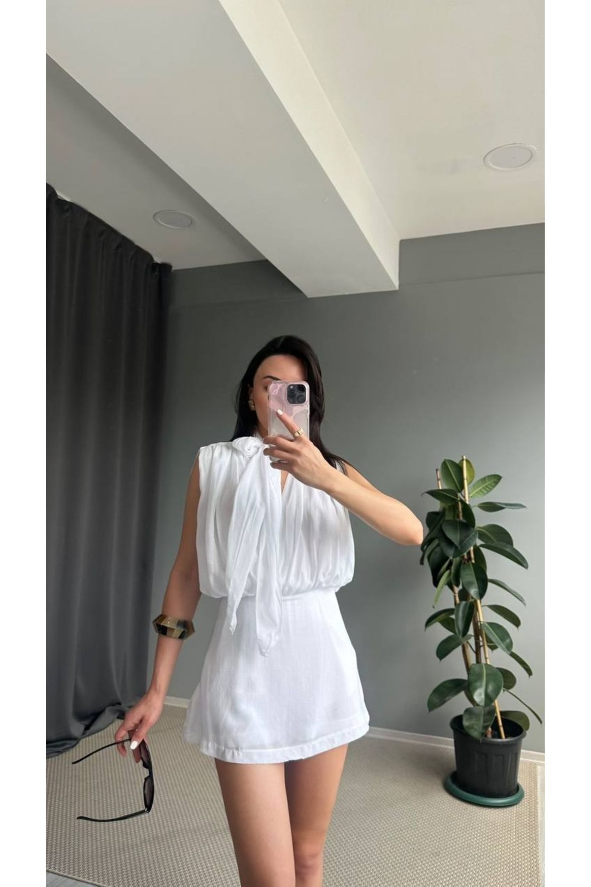 Hotfashion ŞORTLU TULUM YASEMEN BEYAZ﻿