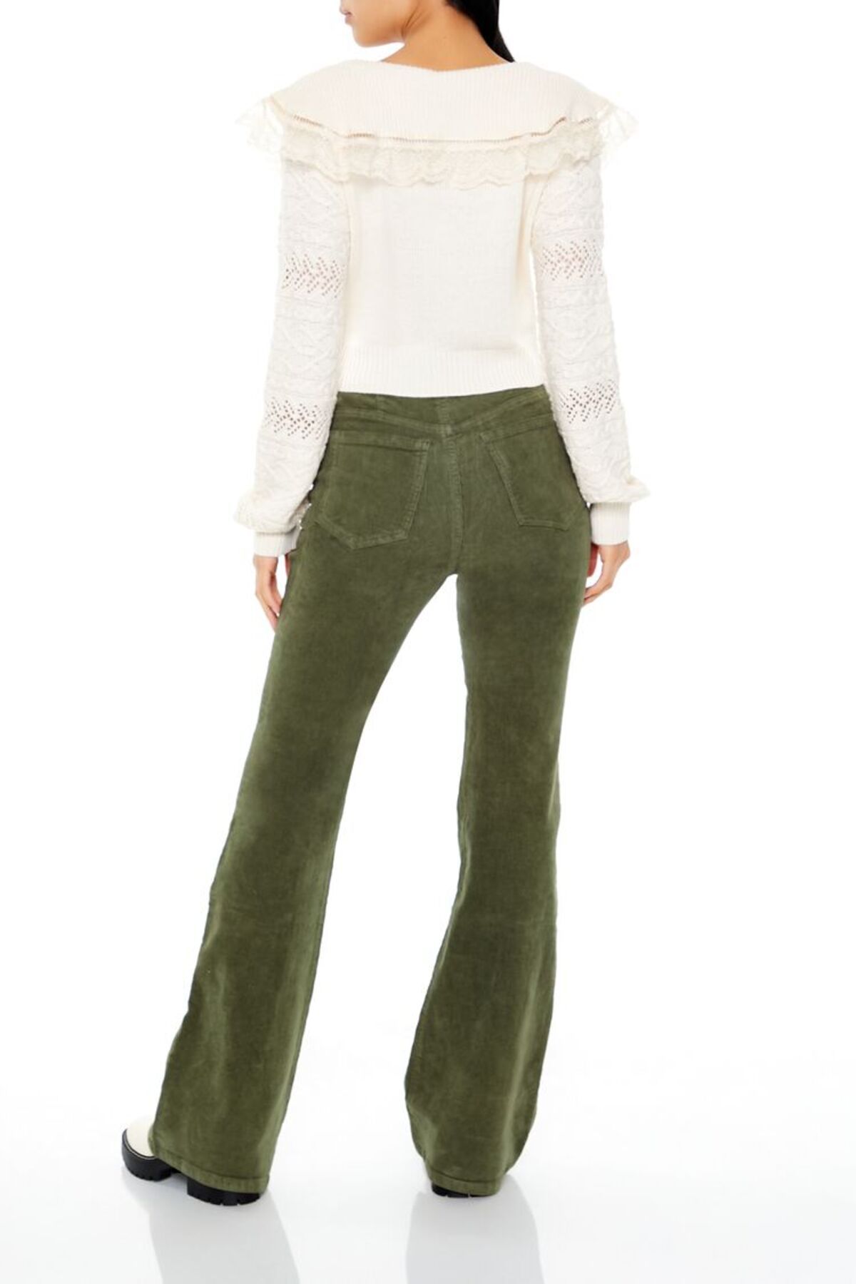 Forever 21 High-Rise Kadife Flare Pantolon