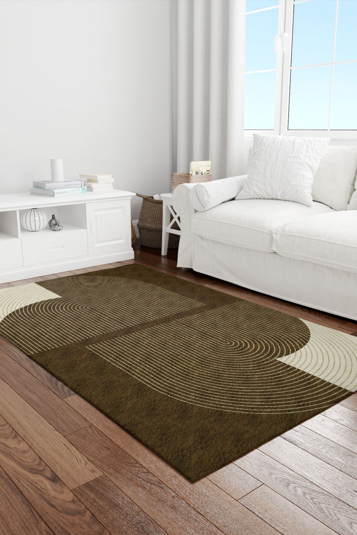 DERAS HOME Dijital Baskı Yıkanabilir Kaymaz Taban Salon Halısı Ve Yolluk