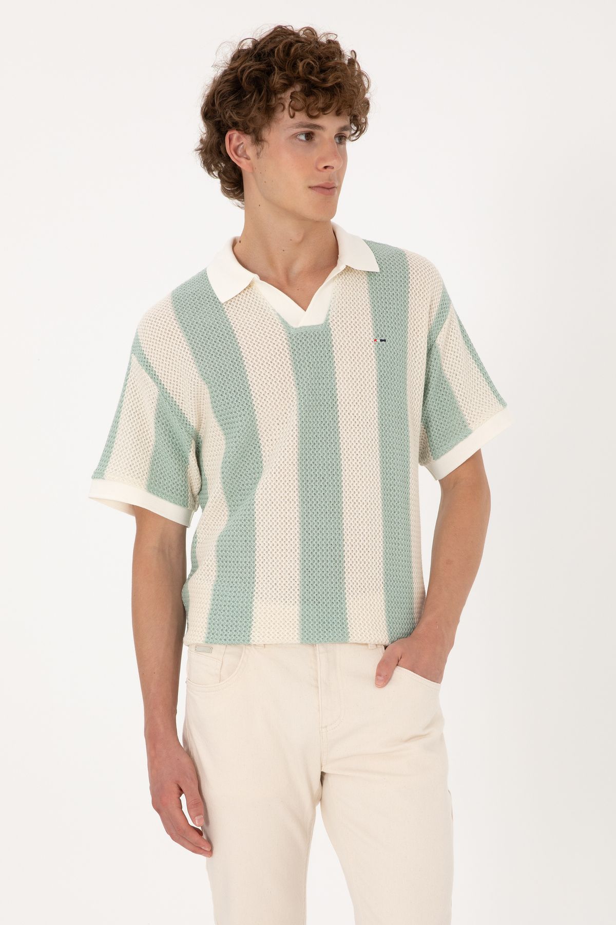 U.S. Polo Assn. Erkek Su Yeşili Tişört 50300240-VR048