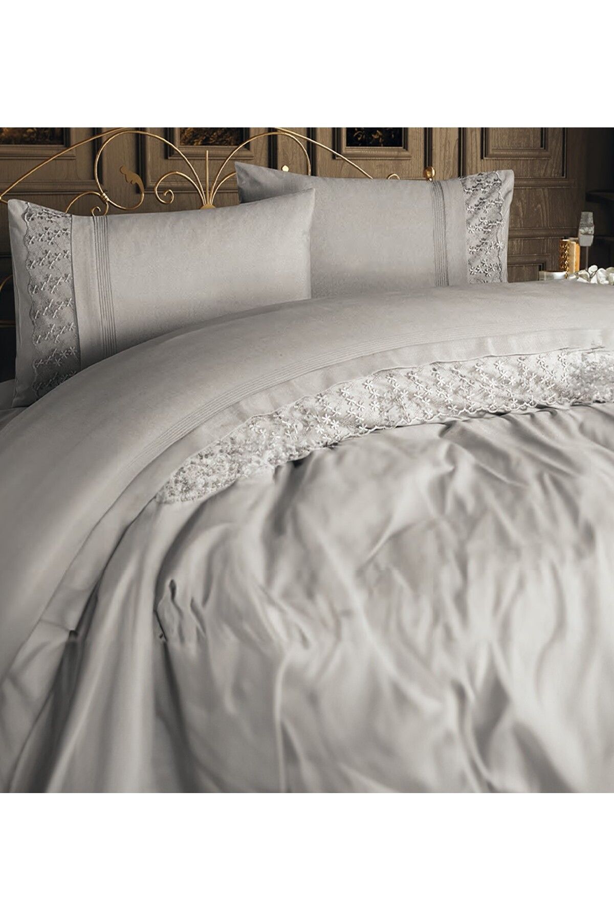 Minteks Lucy 4 Parça Nevresim Takımı Gri - Minteks Home