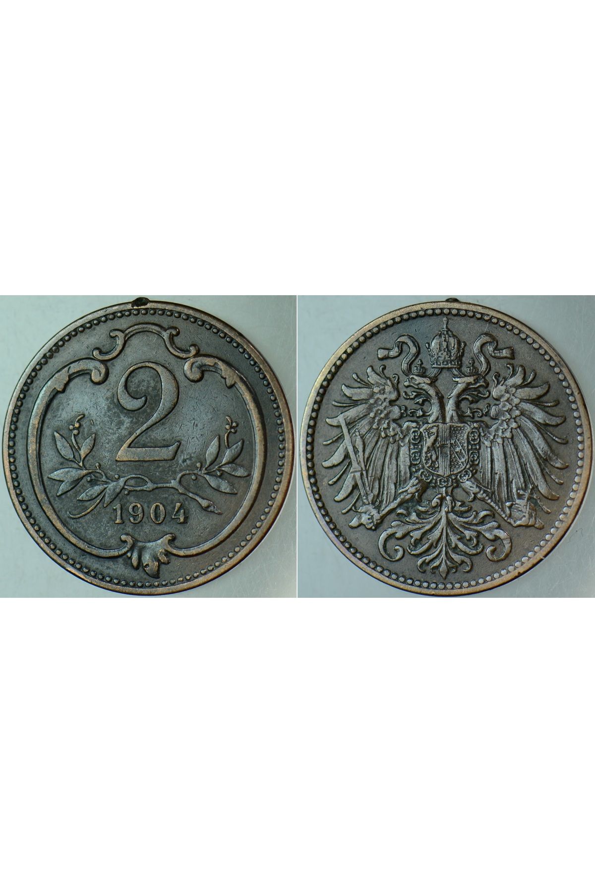 Banknoting AVUSTURYA MACARİSTAN İMPARATORLUĞU 2 HELLER 1904 FRANZ JOSEF DÖNEMİ.