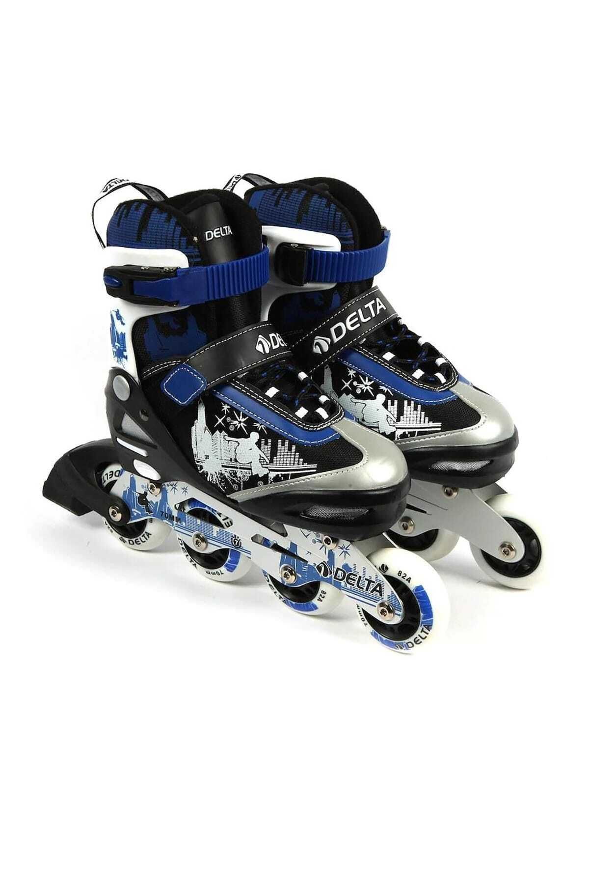 SerenityHaven 4 0151 Inline Skate Silikon Teker Alüminyum Paten Tek Sıra Mavi Fitness Patenler Paten Freni Var Fi