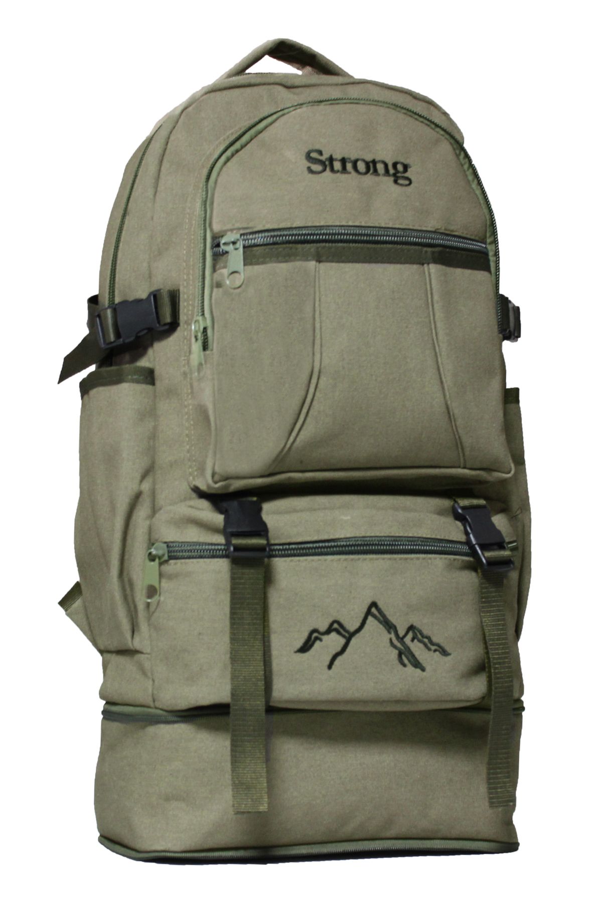 Strong Bag Unisex Körüklü Kanvas Kumaş Laptop Bölmeli Outdoor Sırt Çantası Dağcı Sırt Çantası Escp02