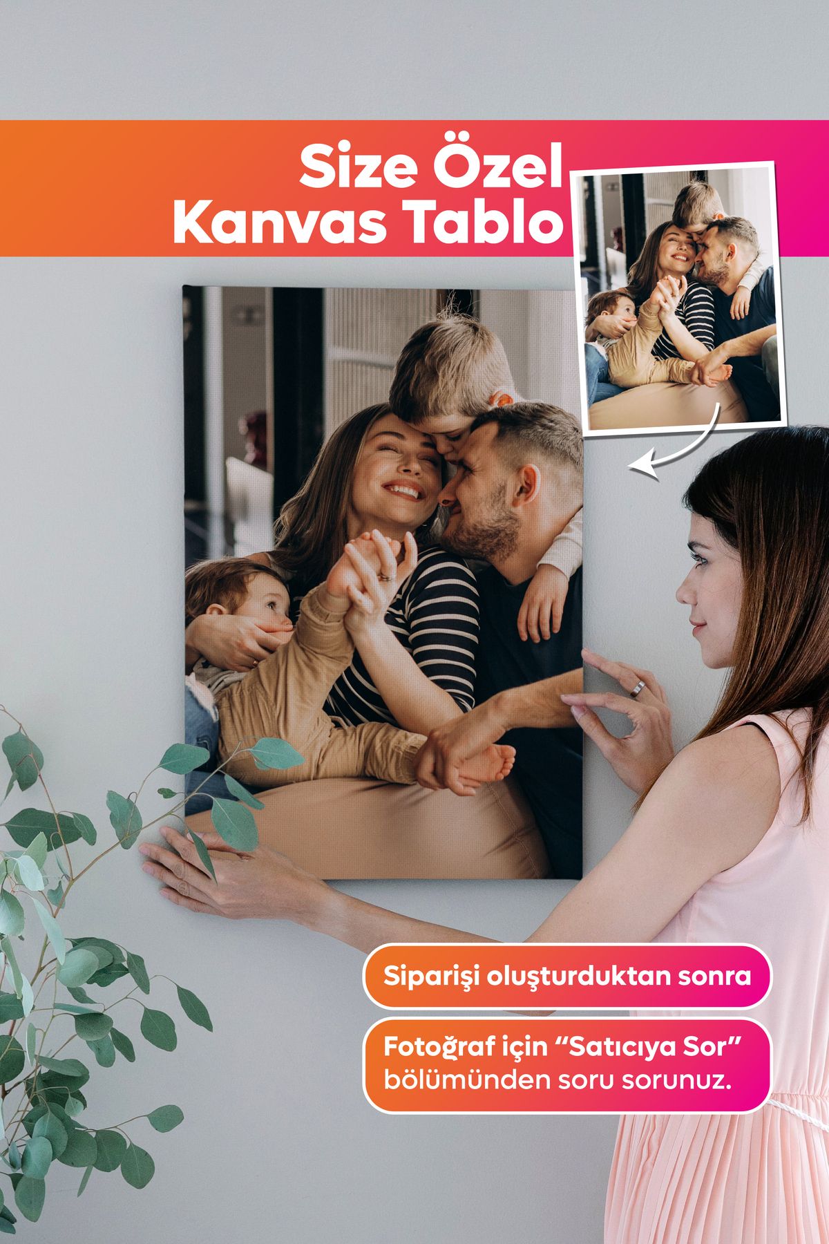 Dekopix Kişiye Özel Fotoğraflı Premium Kanvas Tablo - 35x50cm