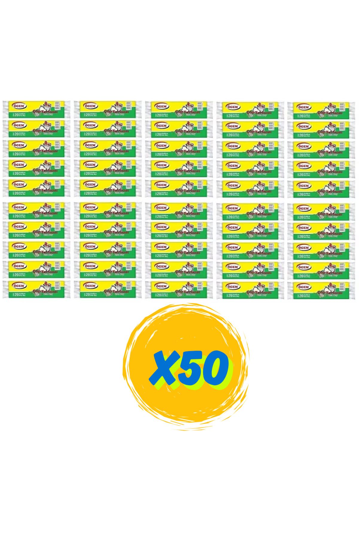 Ögem Orta Boy Çöp Poşeti 55x60 1000 Adet (50 Rulo)