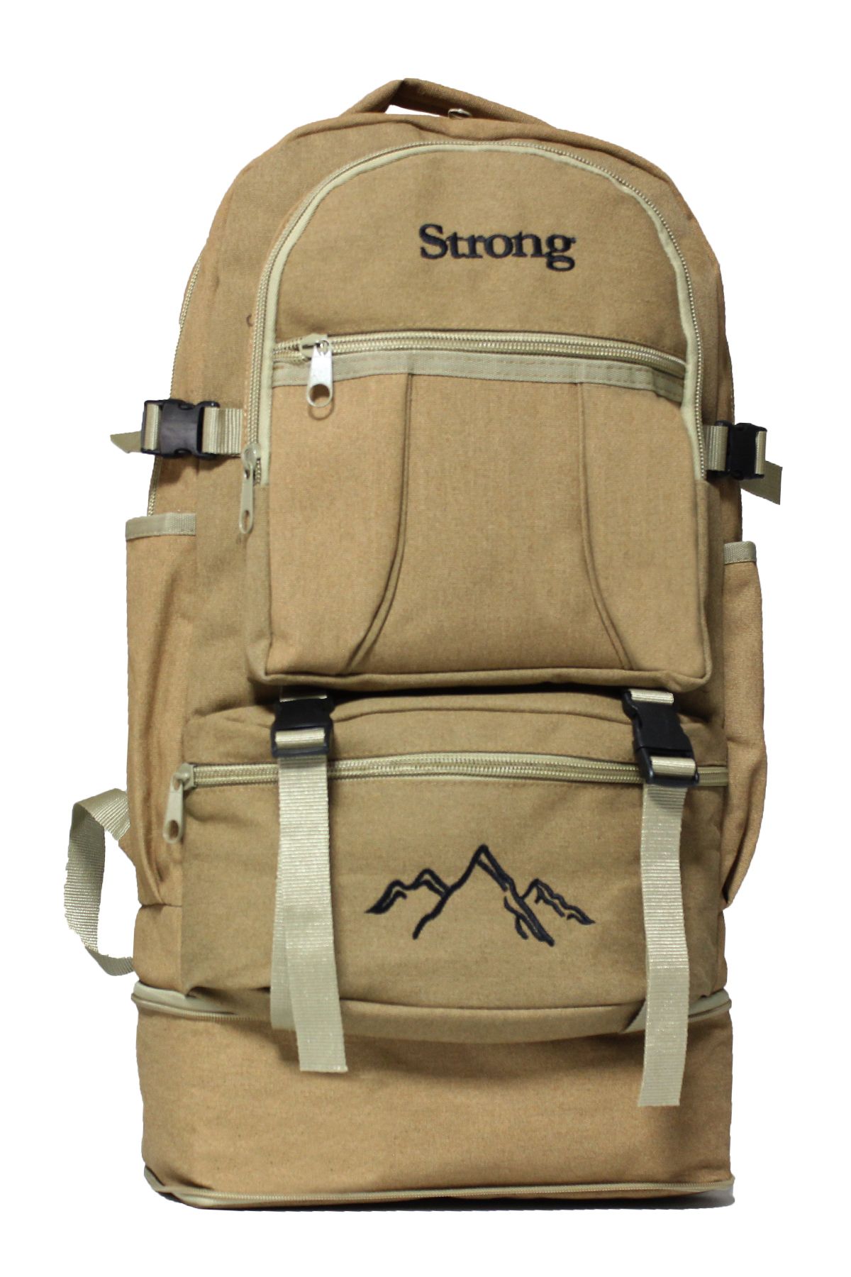 Strong Bag Unisex Körüklü Kanvas Kumaş Laptop Bölmeli Outdoor Sırt Çantası Dağcı Sırt Çantası Escp02