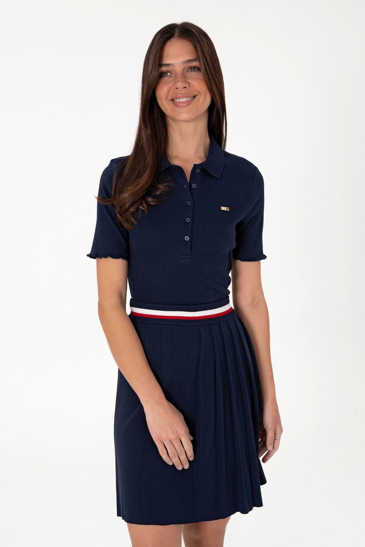 U.S. Polo Assn. Kadın Lacivert Polo Yaka Tişört 50306021-VR033