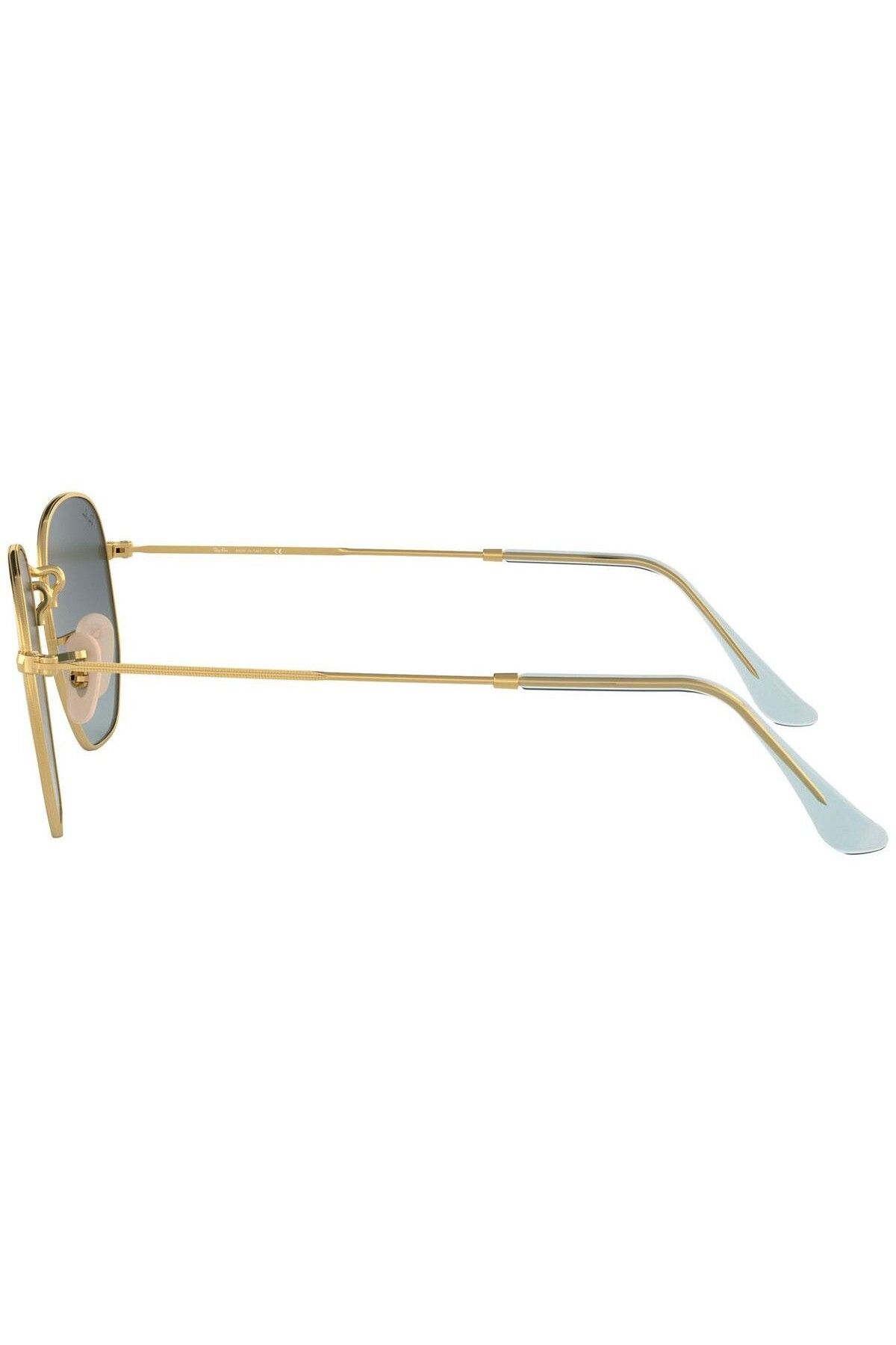 Ray-Ban-Ray-Ban Hexagonal RB3548N 9123/3M – Ochelari de soare, Auriu, Lentile Albastru Degrade, Mărime 51 3