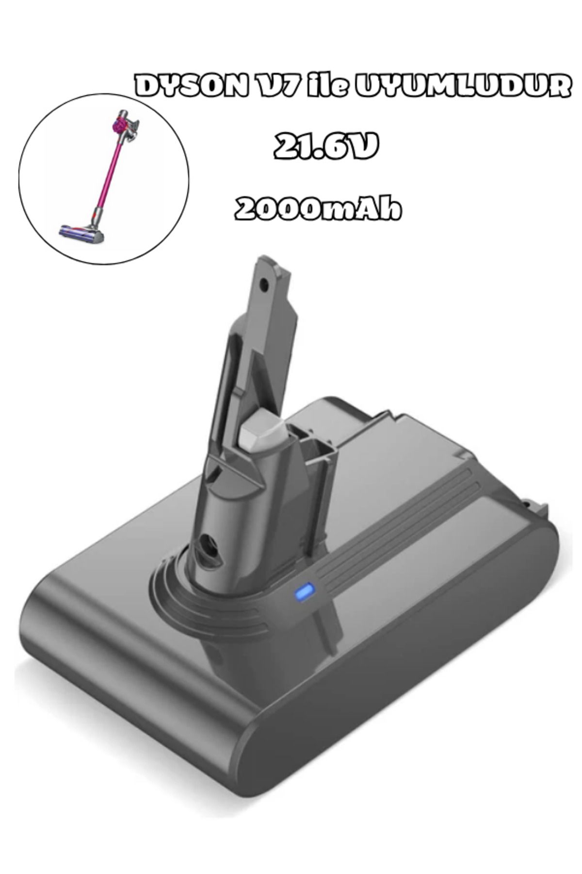 TNL Dyson V7 SV11 Uyumlu 2000mAh Li-Ion 21.6V Şarjlı Süpürge Pili Yüksek Performans Batarya