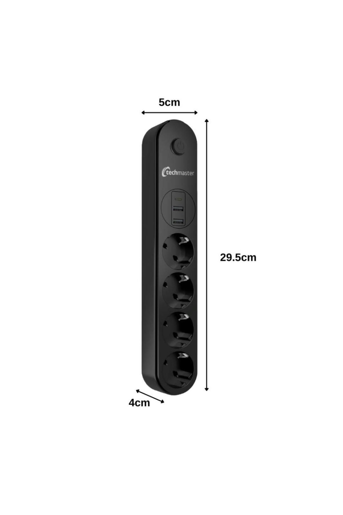 2 Usb+Type-C Akım Çocuk Korumalı 4'lü Priz 5mt - 4