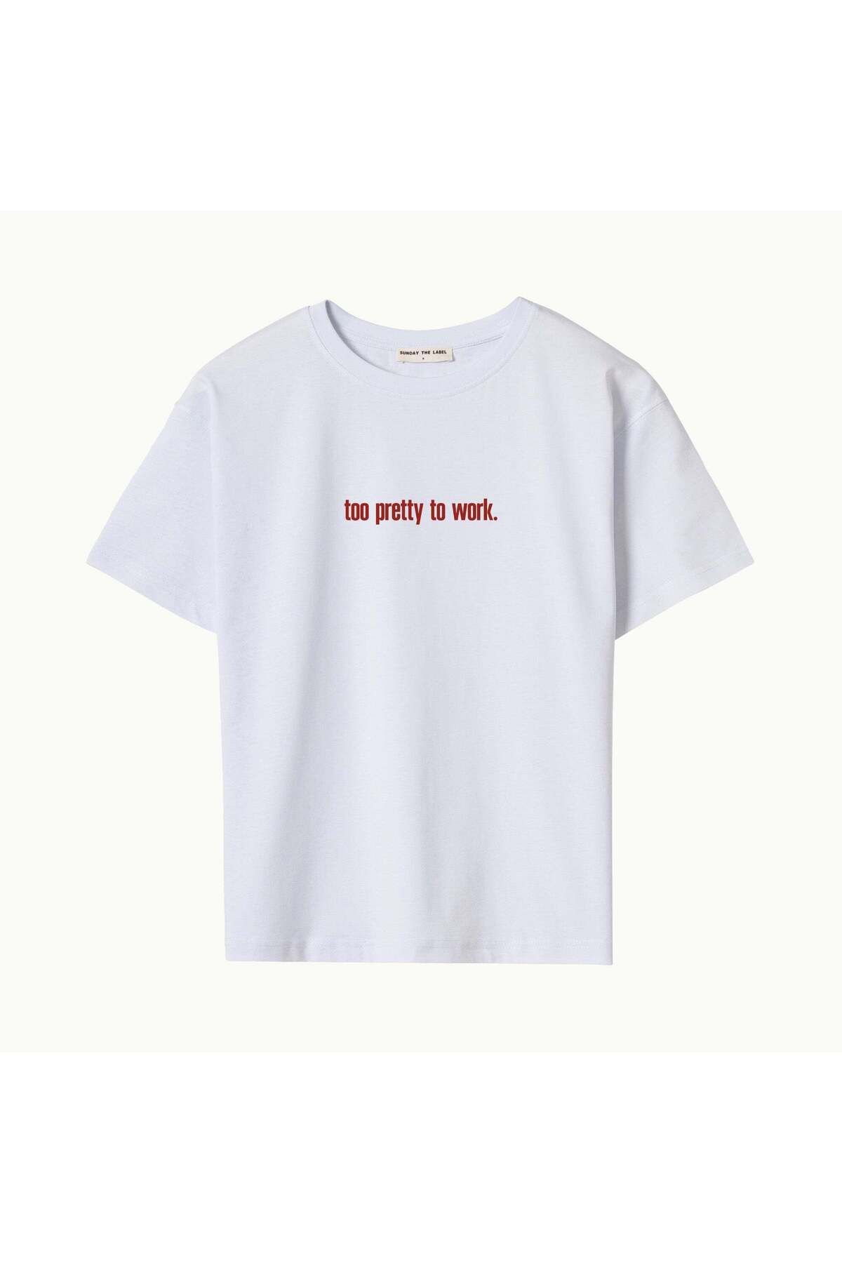 SUNDAY THE LABEL TOO PRETTY TO WORK - OVERSIZE TSHIRT