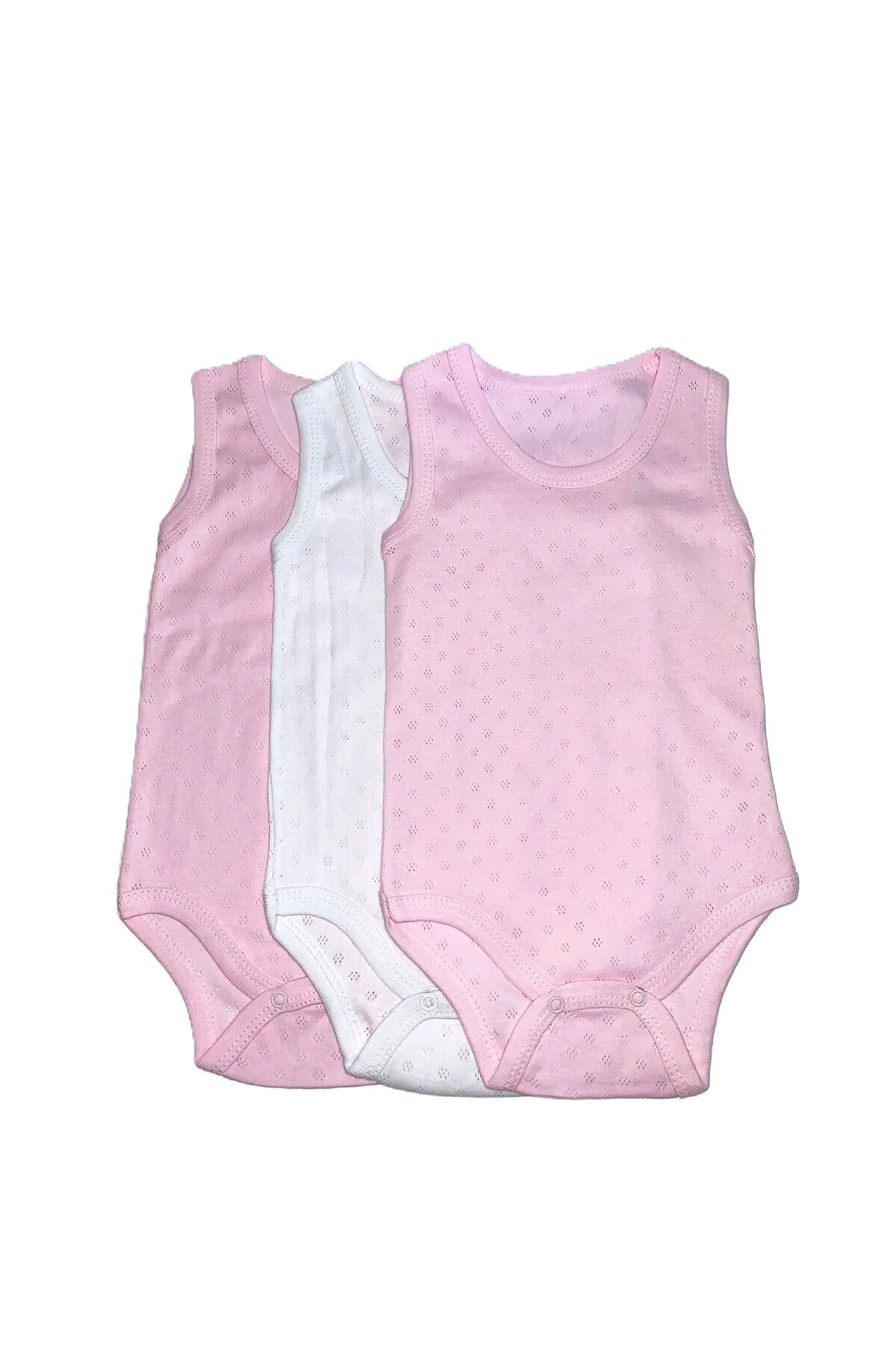alisbebe 3'lü Jakarlı Compact Penye Kumaş Bebek-çocuk Body (%100 PAMUK)