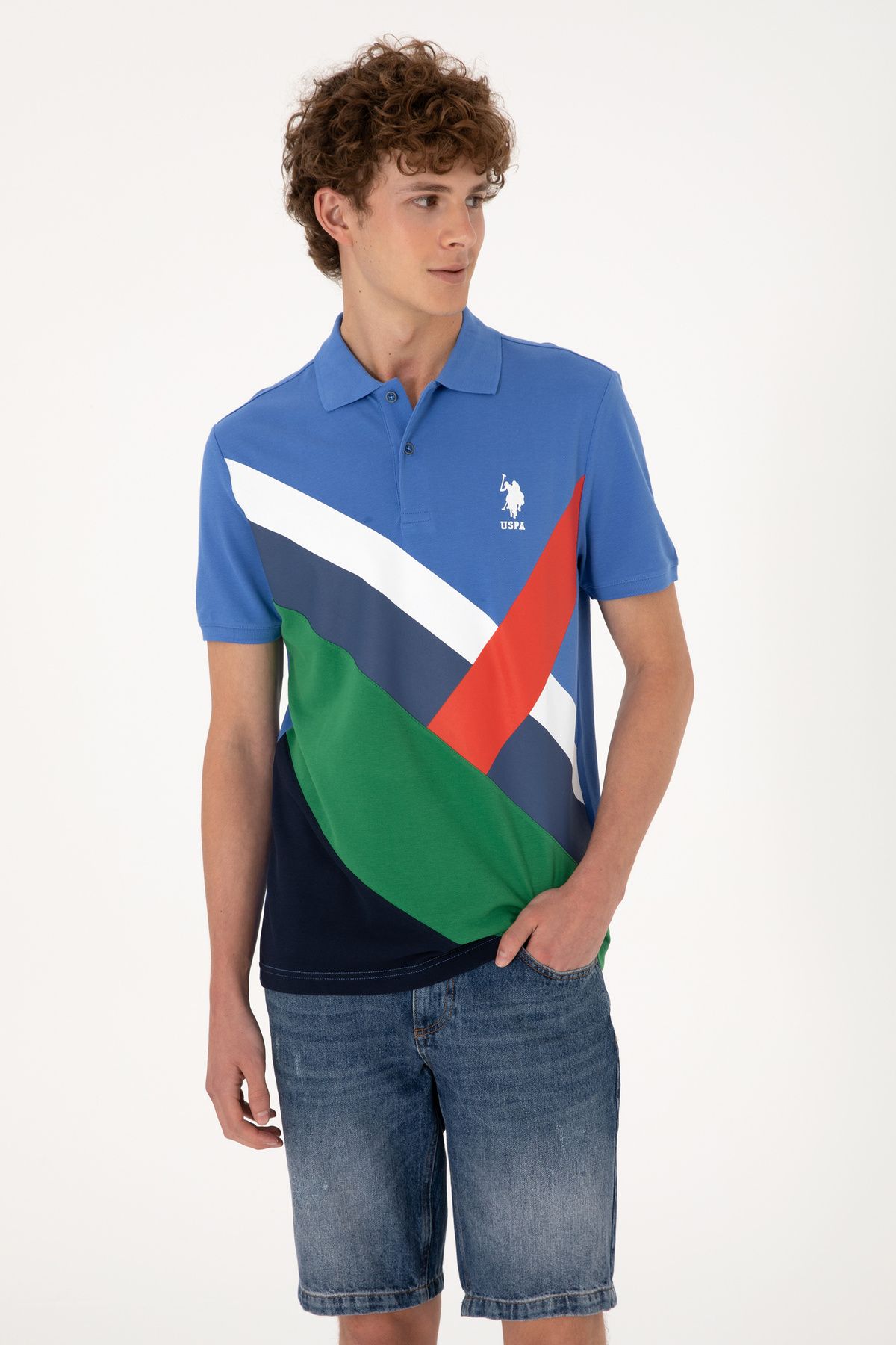U.S. Polo Assn. Erkek Regular Fit Polo Yaka İndigo Tişört 50300126-VR028