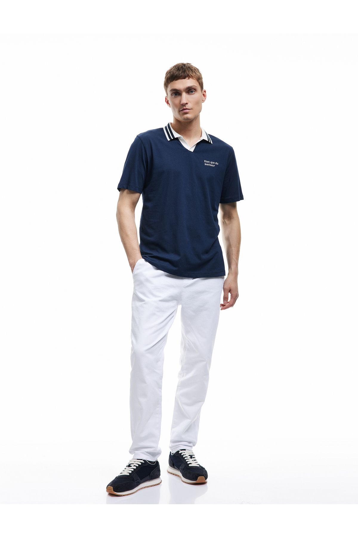 Koton Pamuklu Kısa Kollu Renk Kontrastlı Baskılı Regular Fit Polo Yaka Tişört