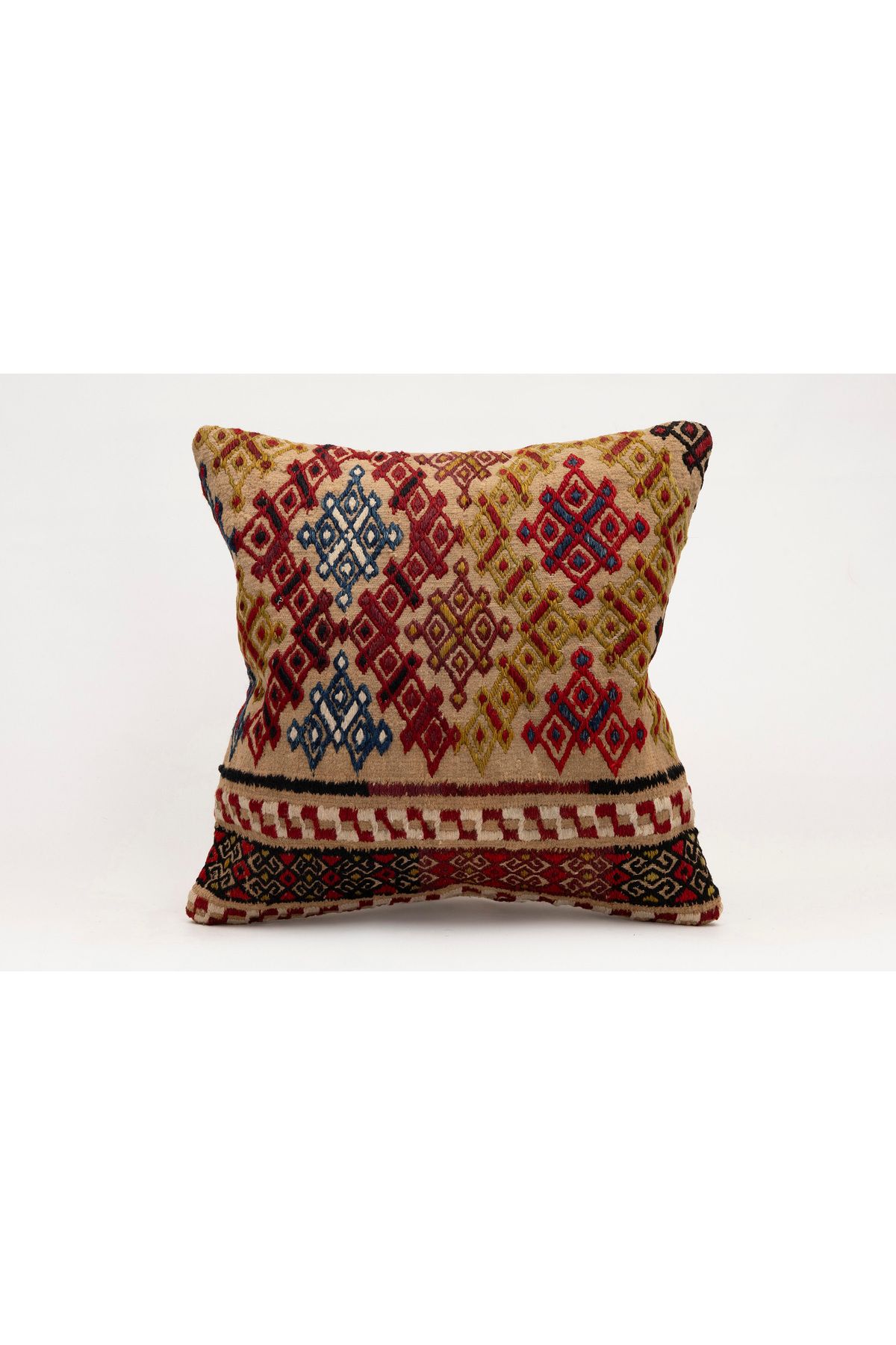 Kilim Whole Sale El Yapımı Kilim'den Yapılmış Vintage Kırlent Kılıfı, Yün, 40x40 Cm