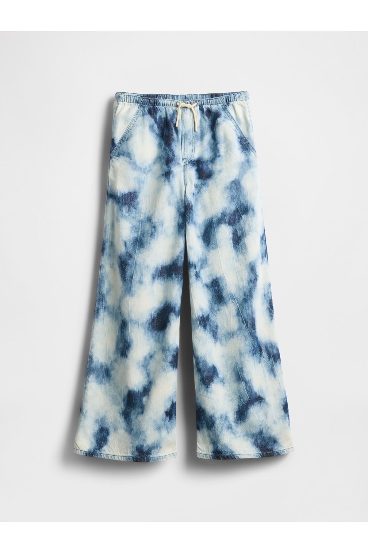 GAP Mavi UltraSoft Denim Tie-Dye Baggy Pantolon