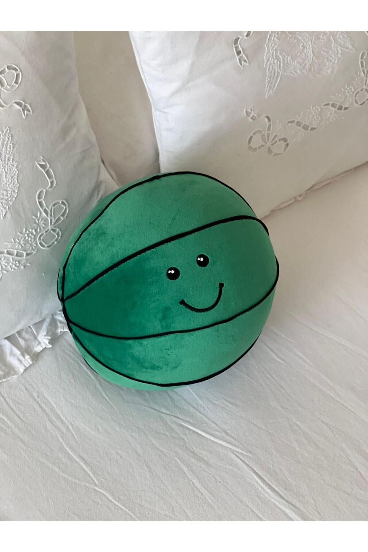 MR.Frenks Çocuk Basketbol Topu Oyun Arkadaşı Peluş Yastık Yeşil 25 cm