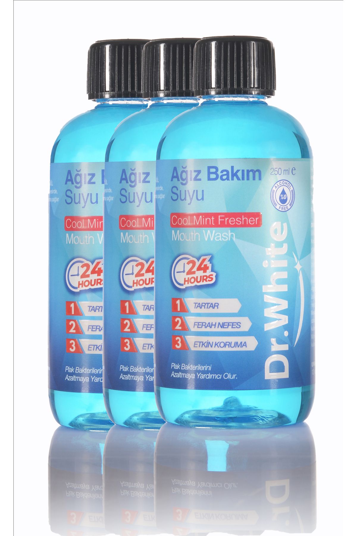 Dr.White Dr. White Ağız Bakım Suyu Cool Mint Fresher 3x250Ml