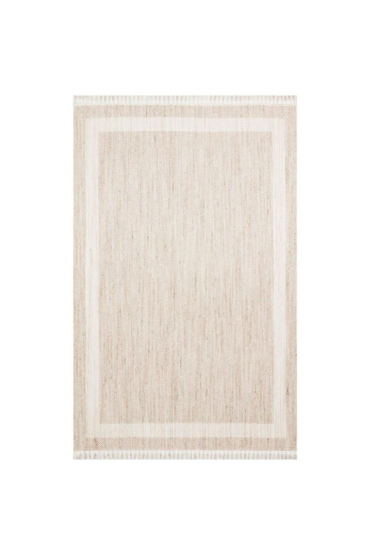 Panemo Cozy Bordür Bej - Modern Örgü Dokuma Makine Halısı