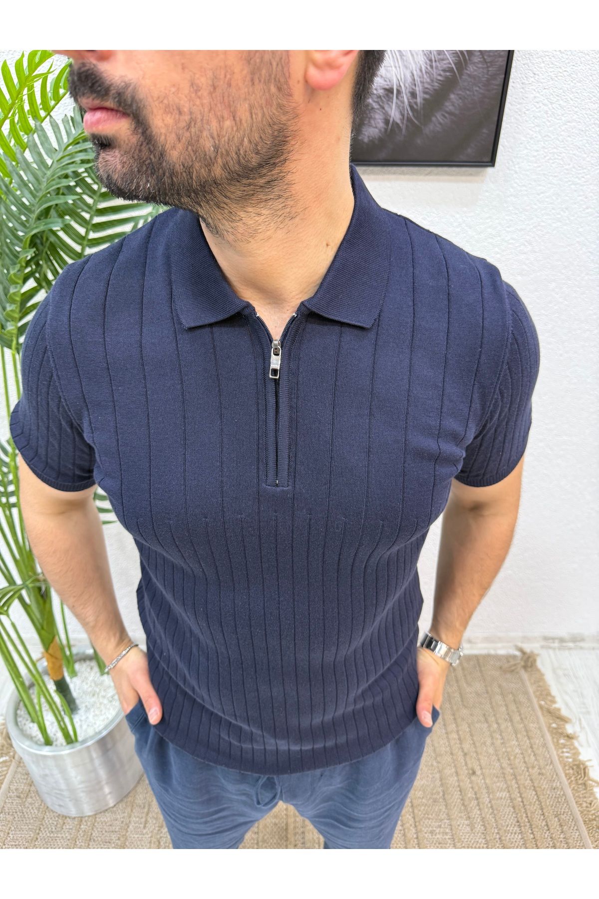 Yubacollection YUBACOLLECTİON %100 PAMUK POLO YAKA TRİKO TSHİRT