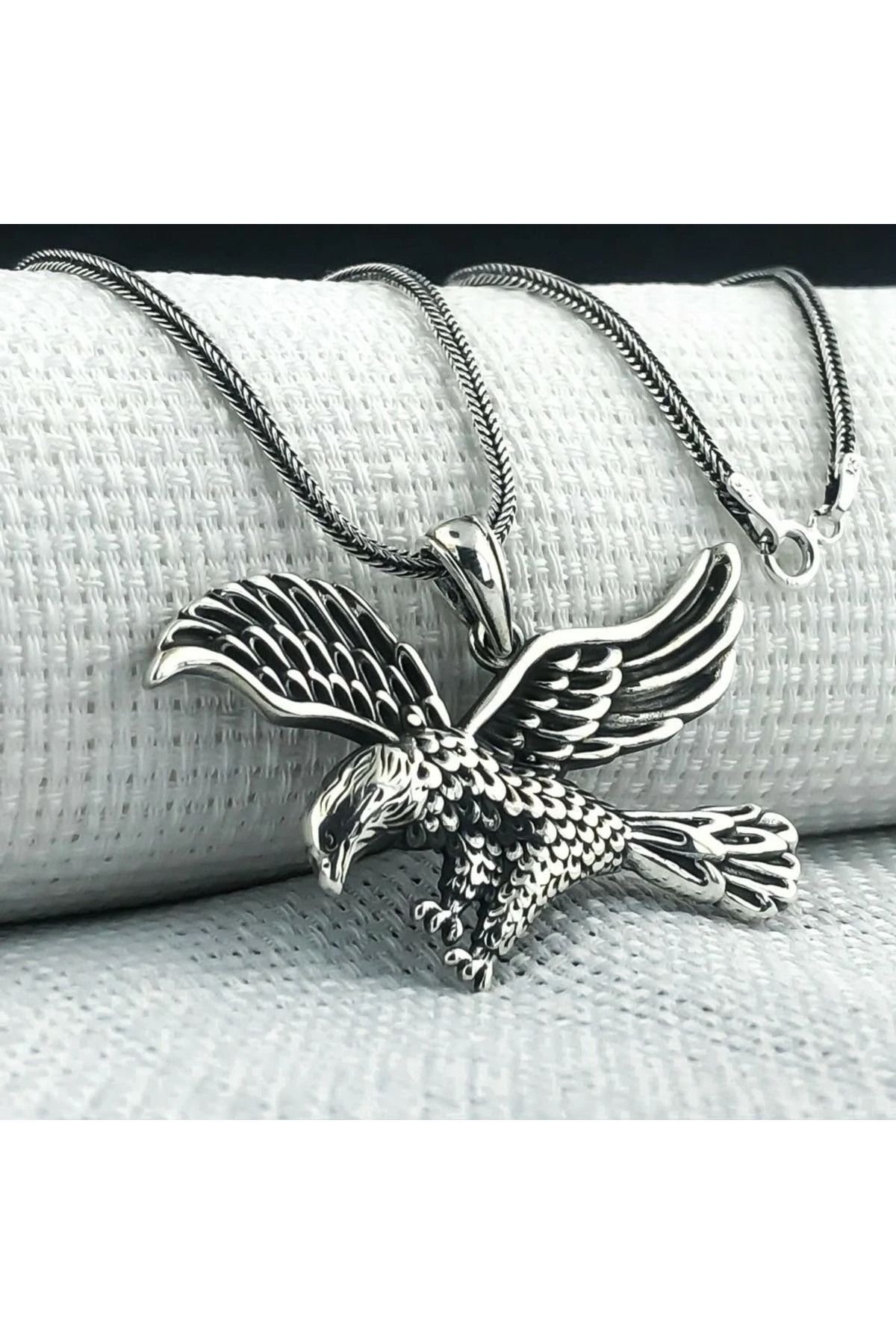 shop Kartal Tasarımlı 925 Ayar Gümüş Erkek Kolye