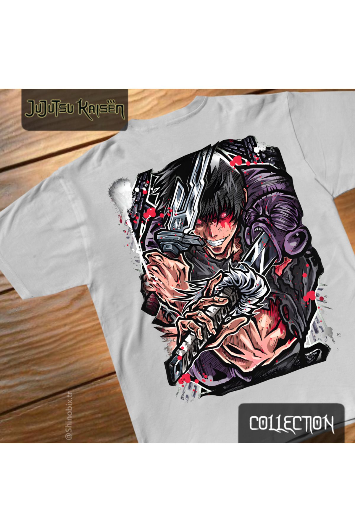 SHINOBIX Jujutsu Kasisen Toji Sorcerer Killer Baskılı Oversize T-Shirt