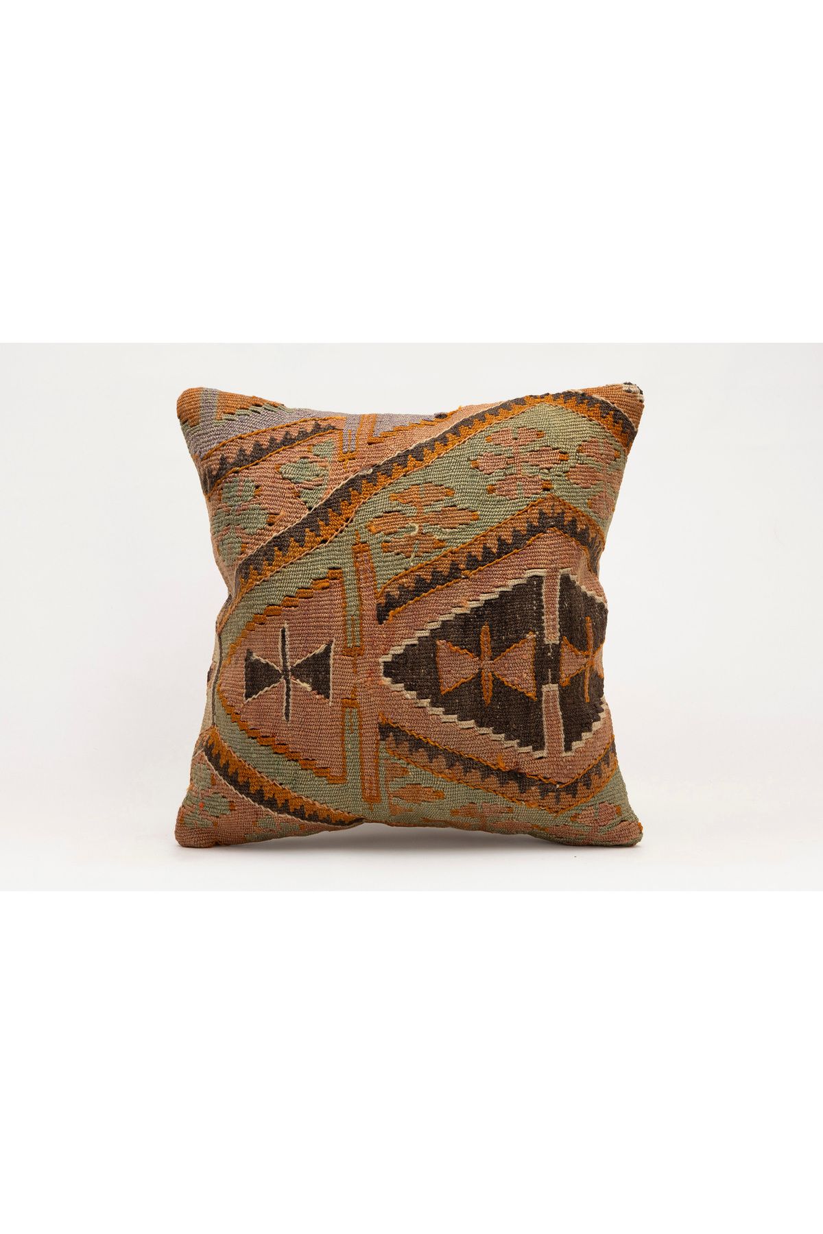 Kilim Whole Sale El Yapımı Kilim'den Yapılmış Vintage Kırlent Kılıfı, Yün, 40x40 Cm