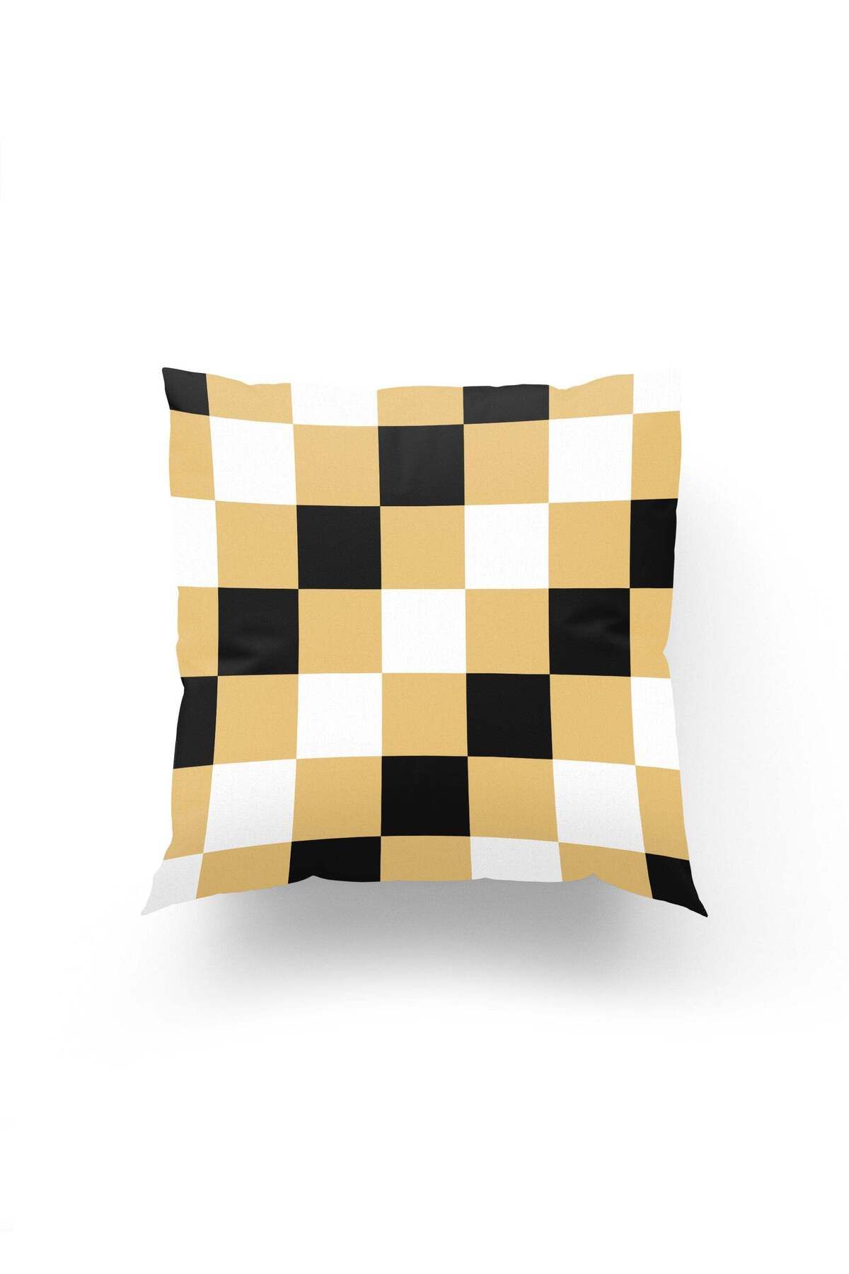 Dokumio Vintage Grid – Modern Dama Desenli Kırlent Kılıfı
