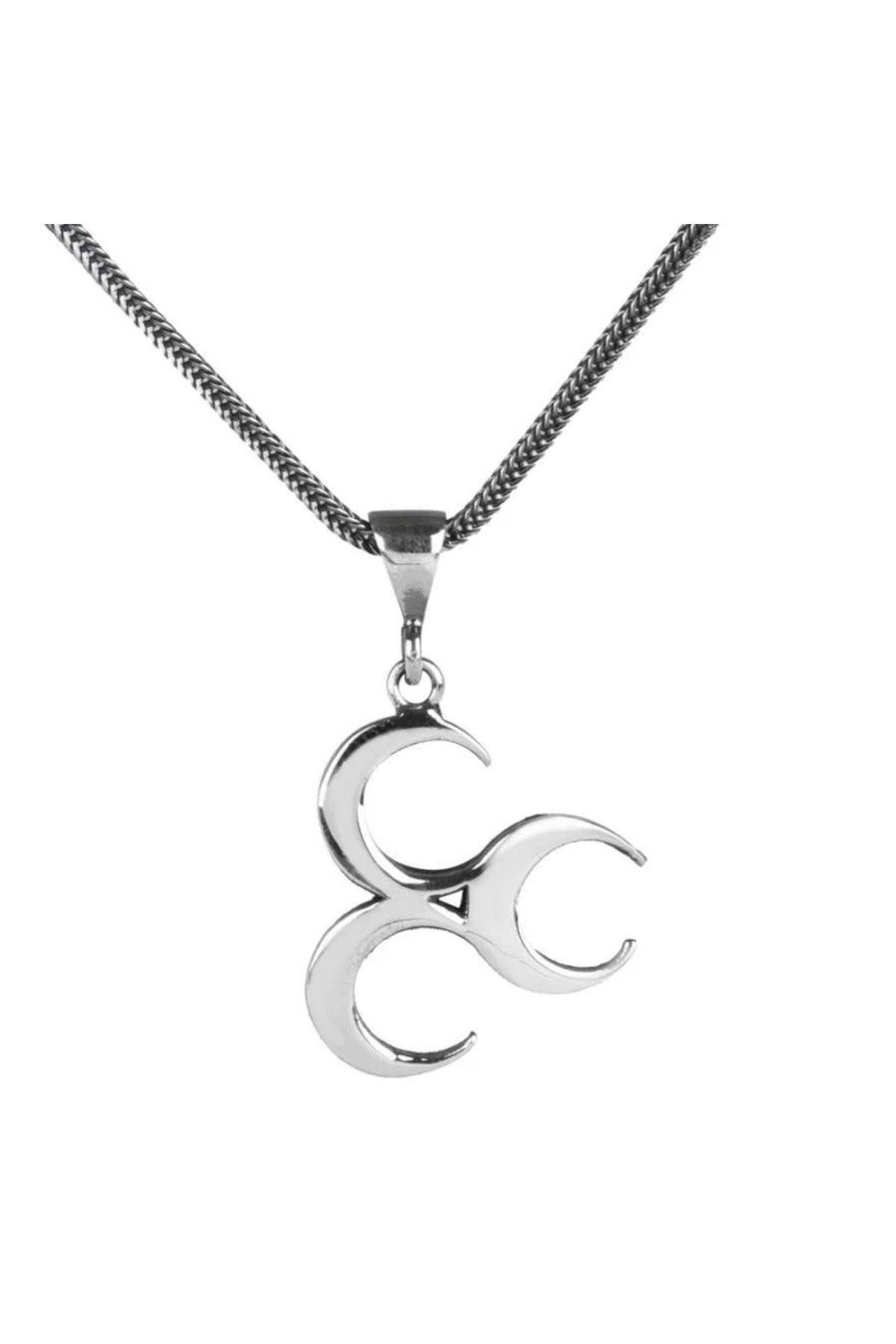 shop Üç Hilal 925 Ayar Gümüş Erkek Kolye