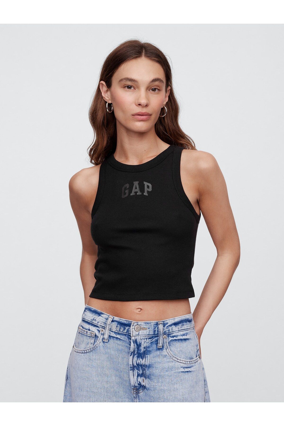 GAP Kadın Siyah Gap Logo Crop Atlet