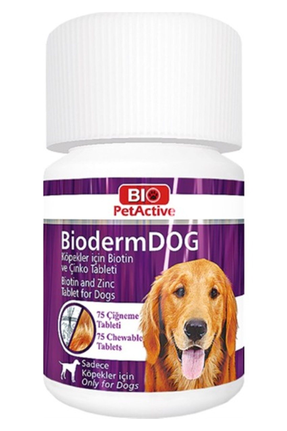 BİO ACTİVE Bio Pet Active Bioderm Dog Biotin Çinko Takviyesi 75 Tablet