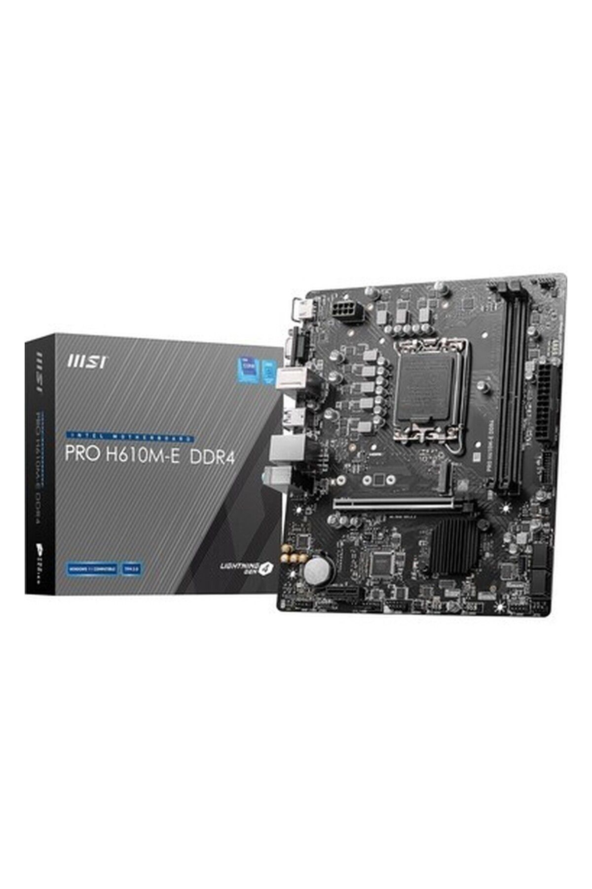Store MB Pro H610M-E Ddr4 Soket 1700 Ddr4 3200(OC) HDMI VGA M.2 Usb3.2 1x 1g Lan Matx Anakart