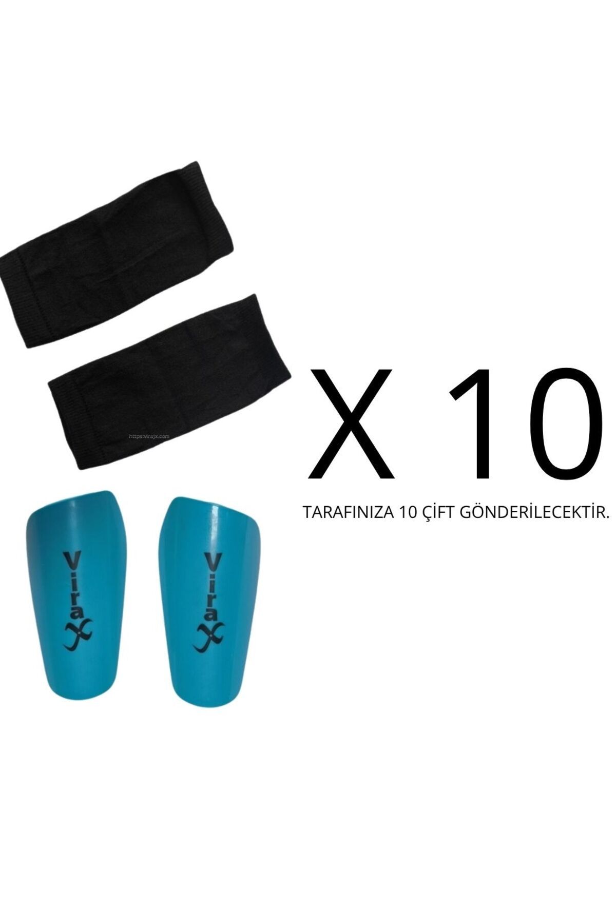 virajx Siyah 10 Çift (20 Tekli) Tekmelik Futbol Tekmeliği Futbolcu Kaval Koruyucu Çoraplı