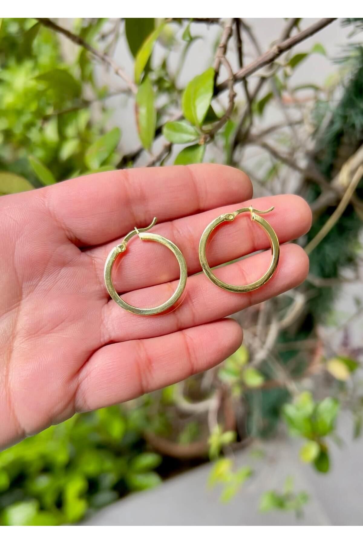 Defne Silver Halka Küpe Çap:2,5 cm