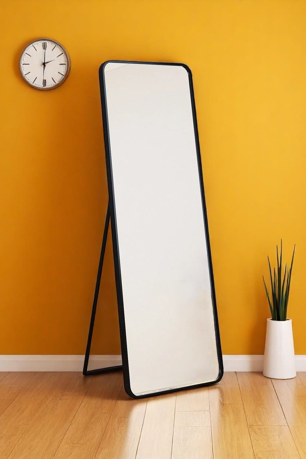 Kaktüs Avm Raven Oval Kesim Modern Metal Ayaklı Boy Aynası 170 x 60