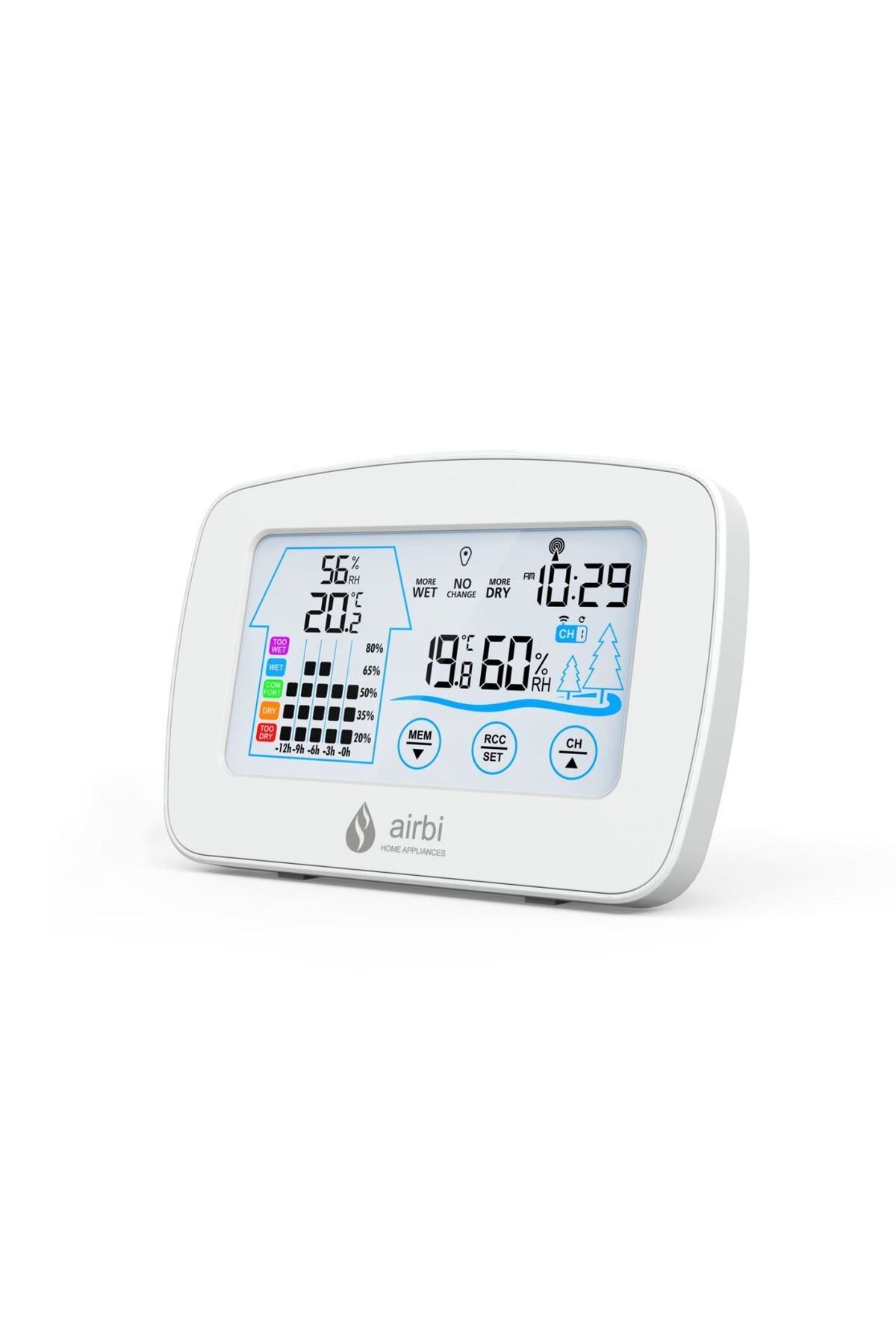 AirBi-Digital Thermometer and Hygrometer Set with External Wireless Transmitter Control Bi1020 4