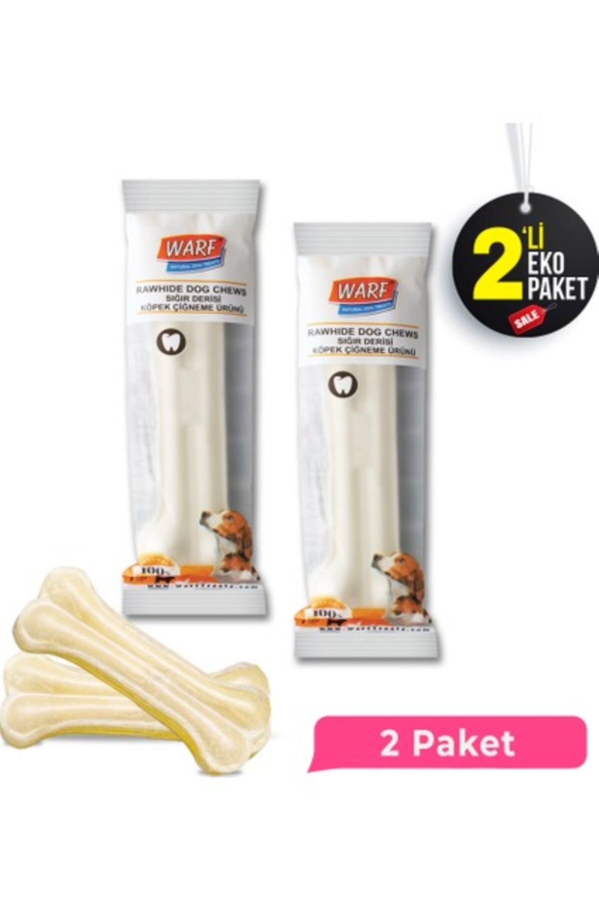 Warf Beyaz Ödül Kemiği 20,5 cm 2 Paket