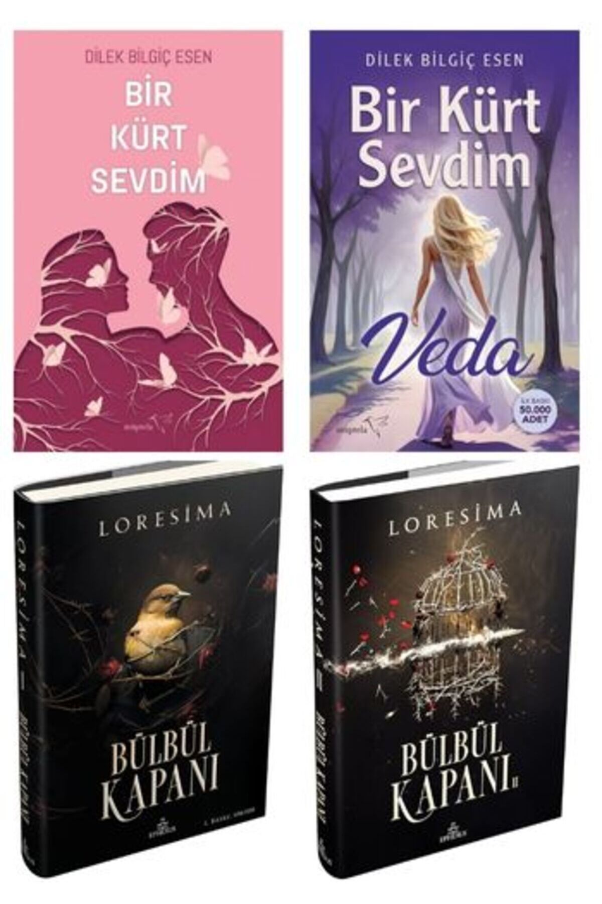 Müptela Yayınları Dilek Bilgiç Esen 2 Kitap Set - Bir Kürt Sevdim + Bülbül Kapanı 2 Kitap Loresima